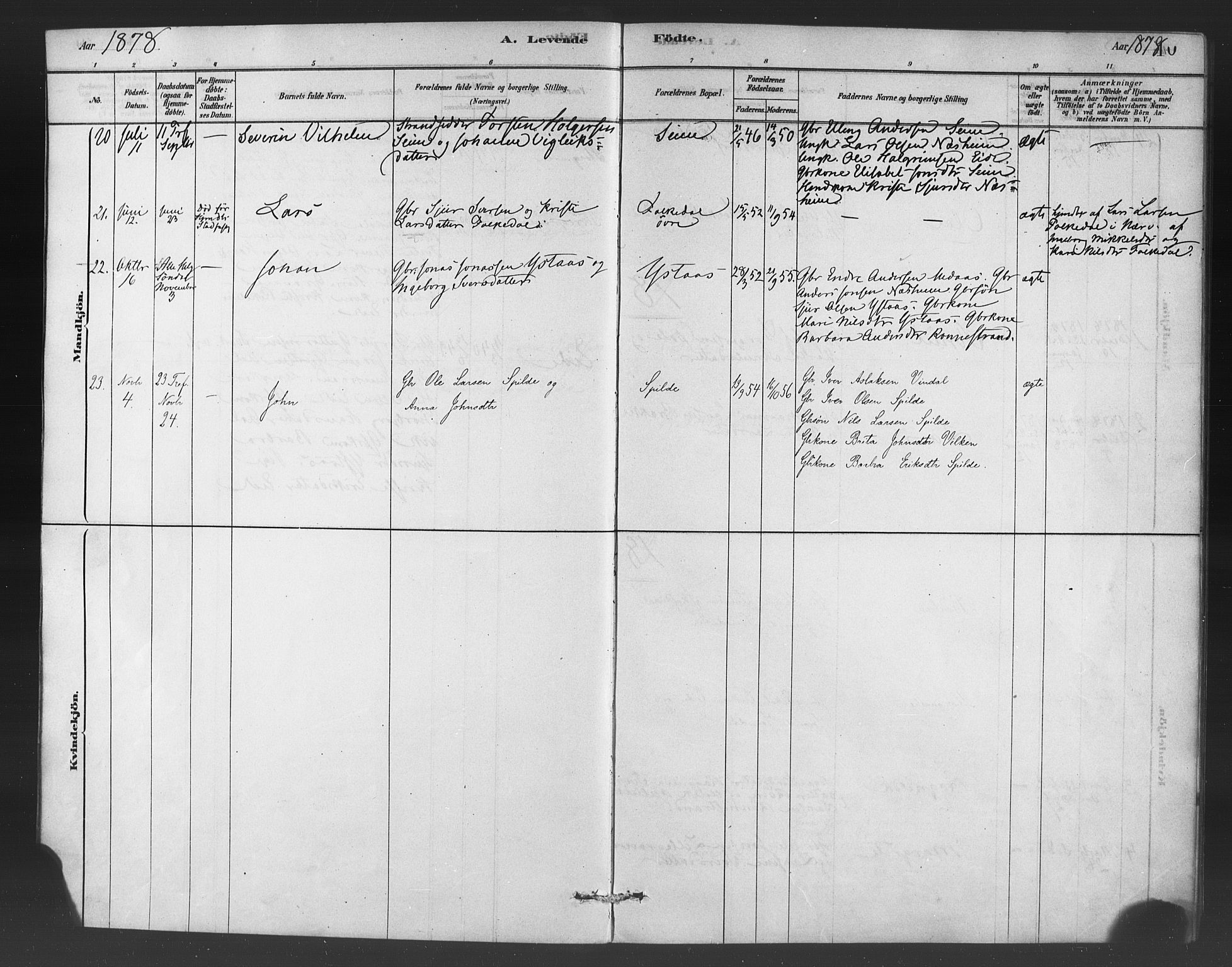 Ulvik sokneprestembete, SAB/A-78801/H/Haa: Parish register (official) no. C 1, 1878-1903, p. 10