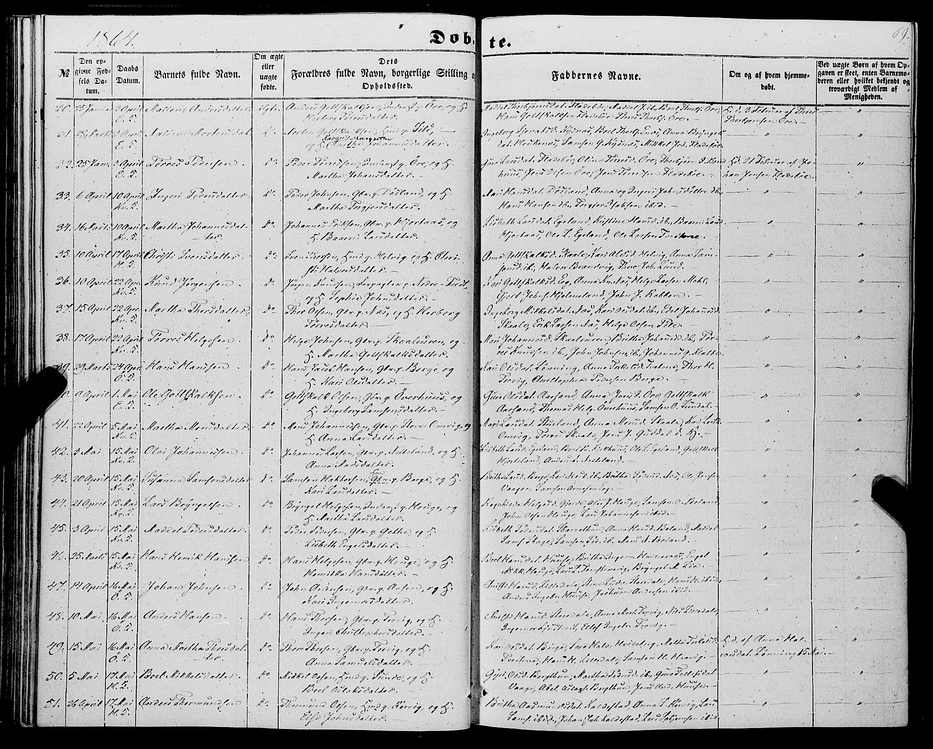 Kvinnherad sokneprestembete, AV/SAB-A-76401/H/Haa: Parish register (official) no. A 8, 1854-1872, p. 69