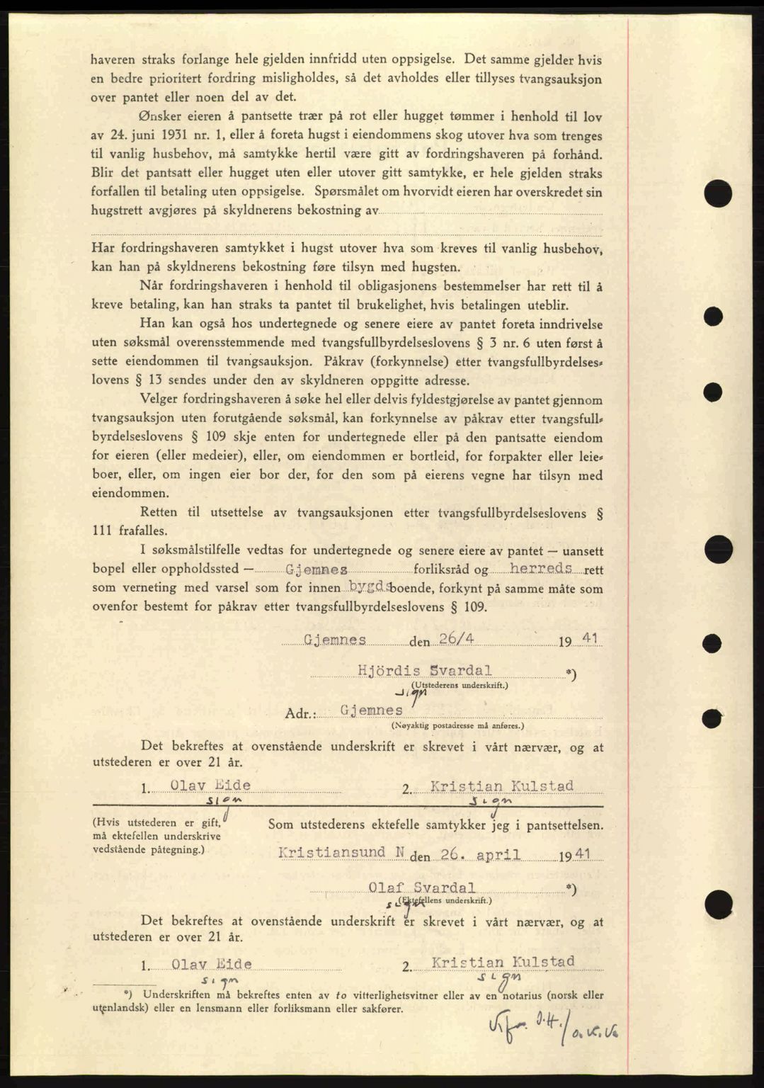 Nordmøre sorenskriveri, SAT/A-4132/1/2/2Ca: Mortgage book no. B88, 1941-1942, Diary no: : 747/1941