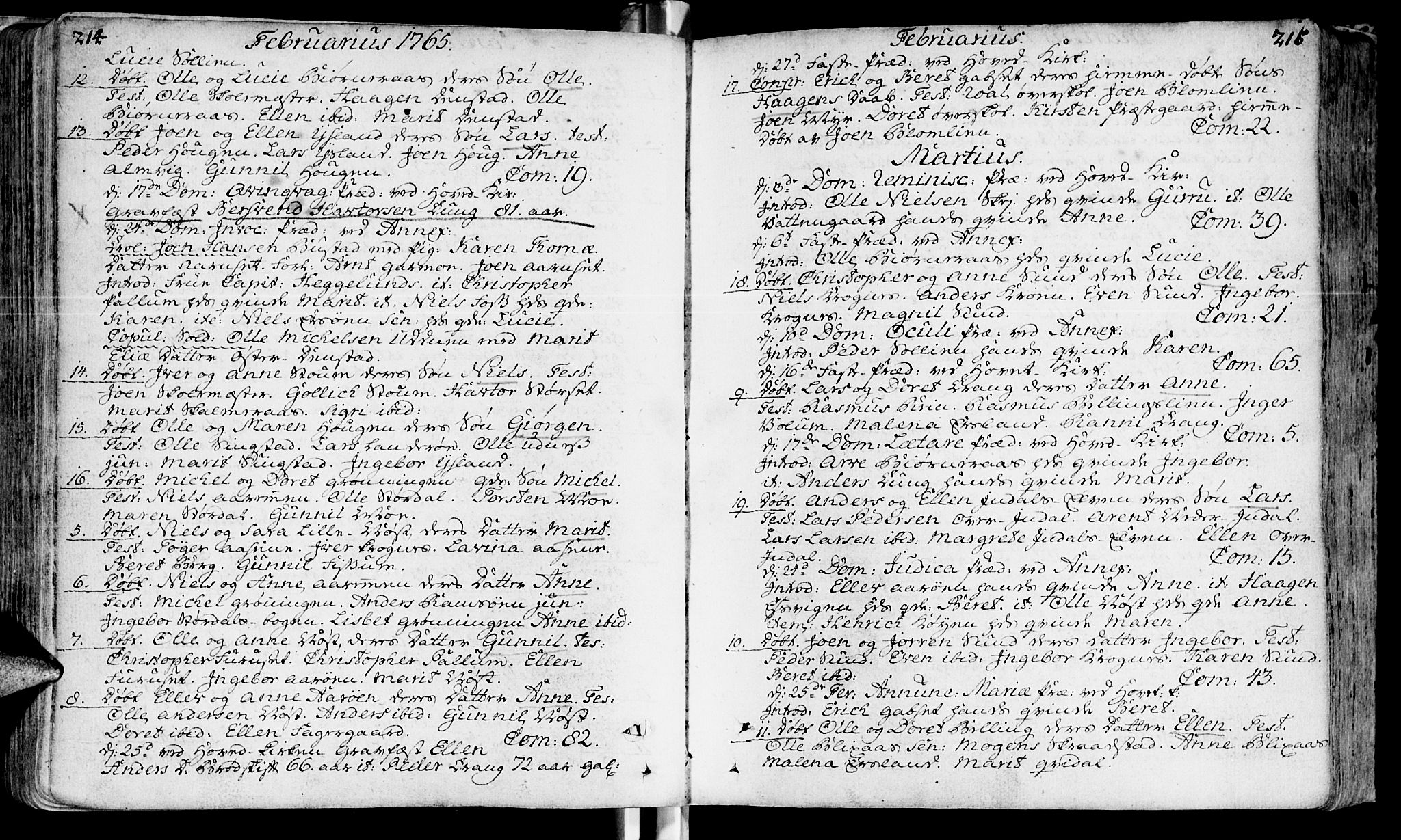 Ministerialprotokoller, klokkerbøker og fødselsregistre - Sør-Trøndelag, SAT/A-1456/646/L0605: Parish register (official) no. 646A03, 1751-1790, p. 214-215