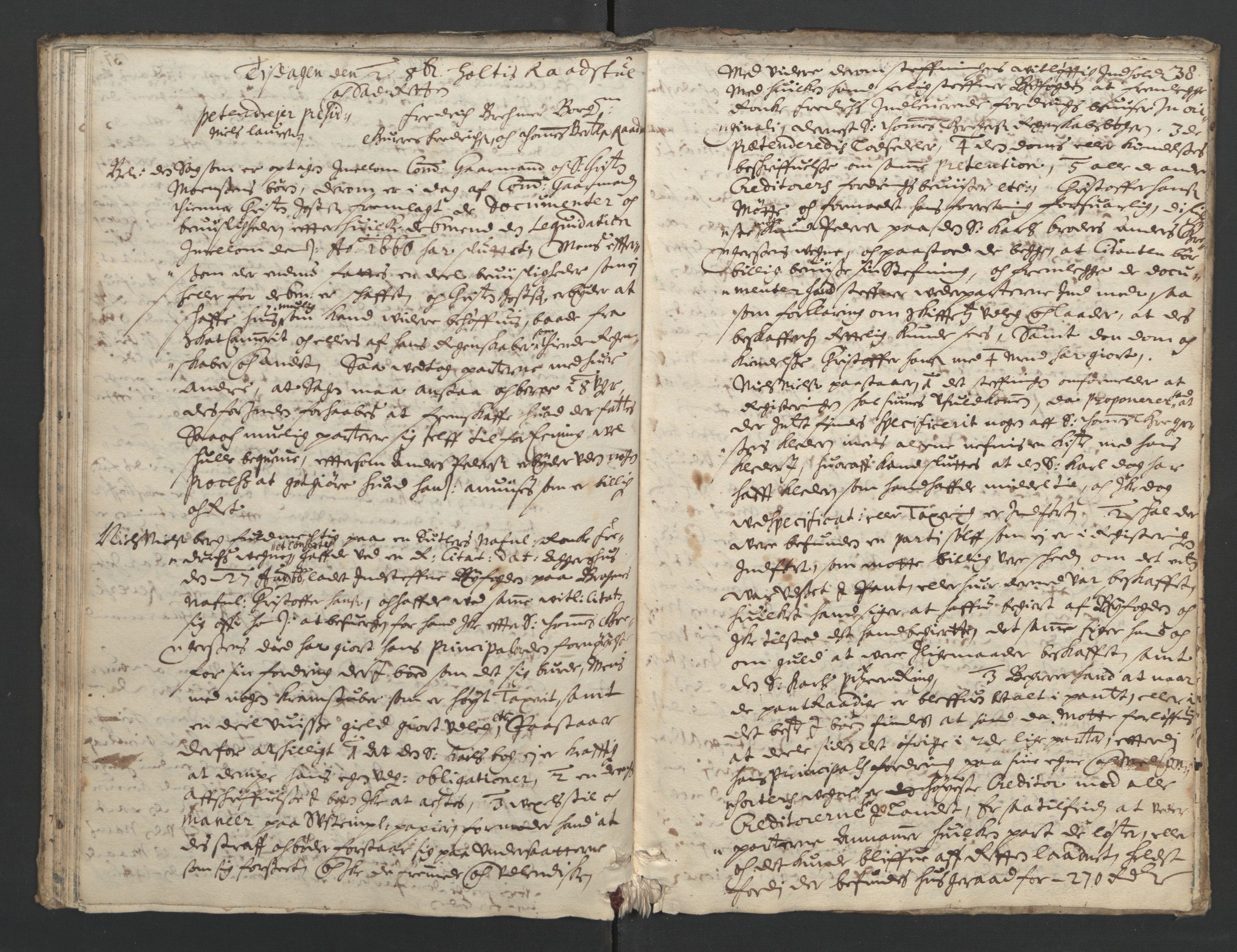 Christiania rådstuerett, AV/SAO-A-11132/F/Fa/L0004: Justisprotokoll, 1666, p. 37b-38a