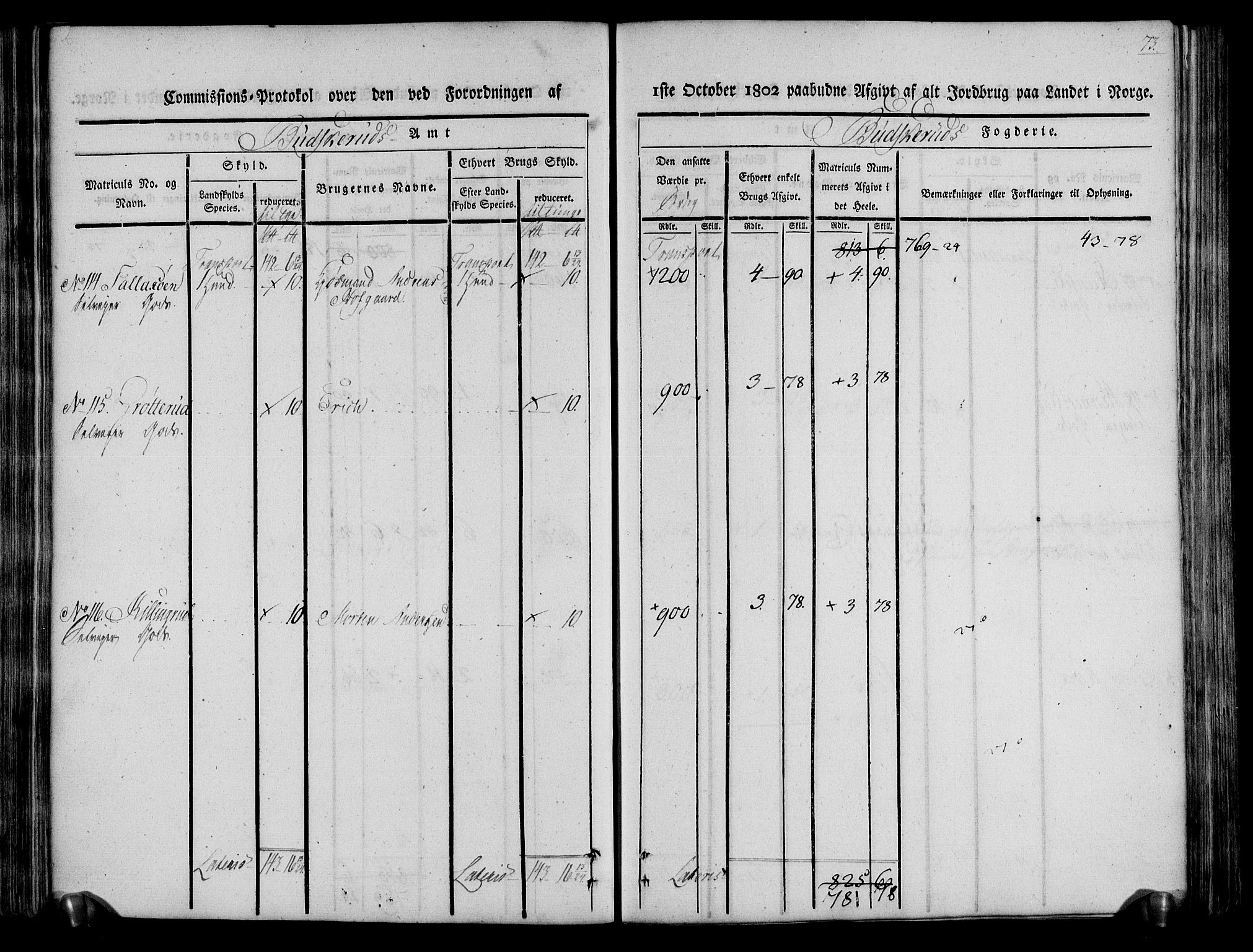 Rentekammeret inntil 1814, Realistisk ordnet avdeling, AV/RA-EA-4070/N/Ne/Nea/L0061: Buskerud fogderi. Kommisjonsprotokoll for Eiker prestegjeld, 1803, p. 74