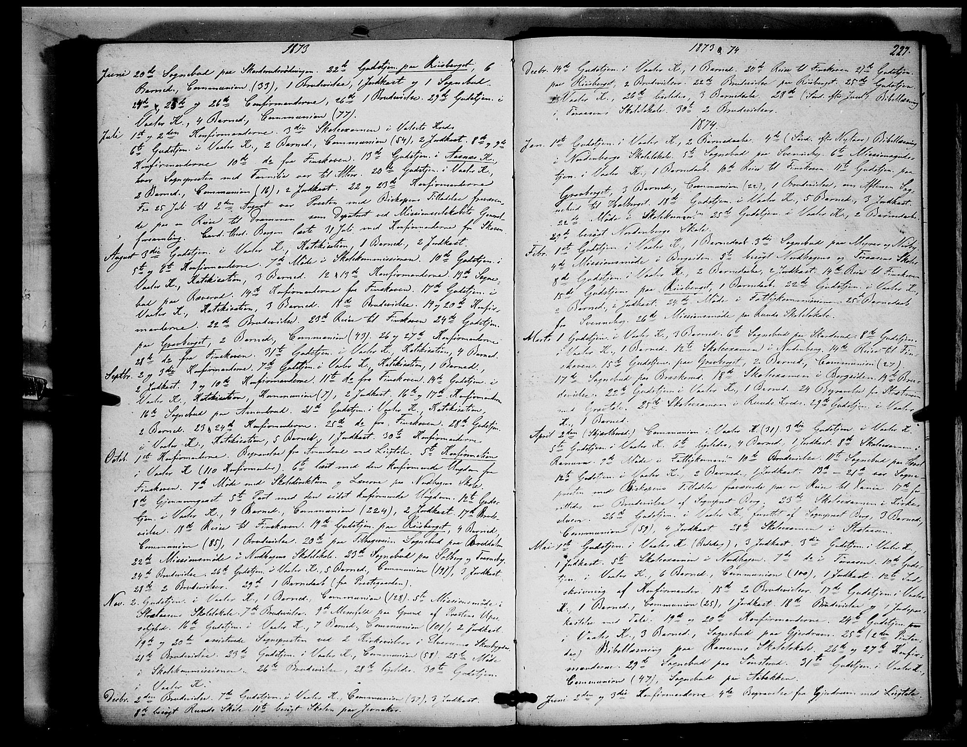 Våler prestekontor, Hedmark, AV/SAH-PREST-040/H/Ha/Haa/L0002: Parish register (official) no. 2, 1867-1878, p. 227