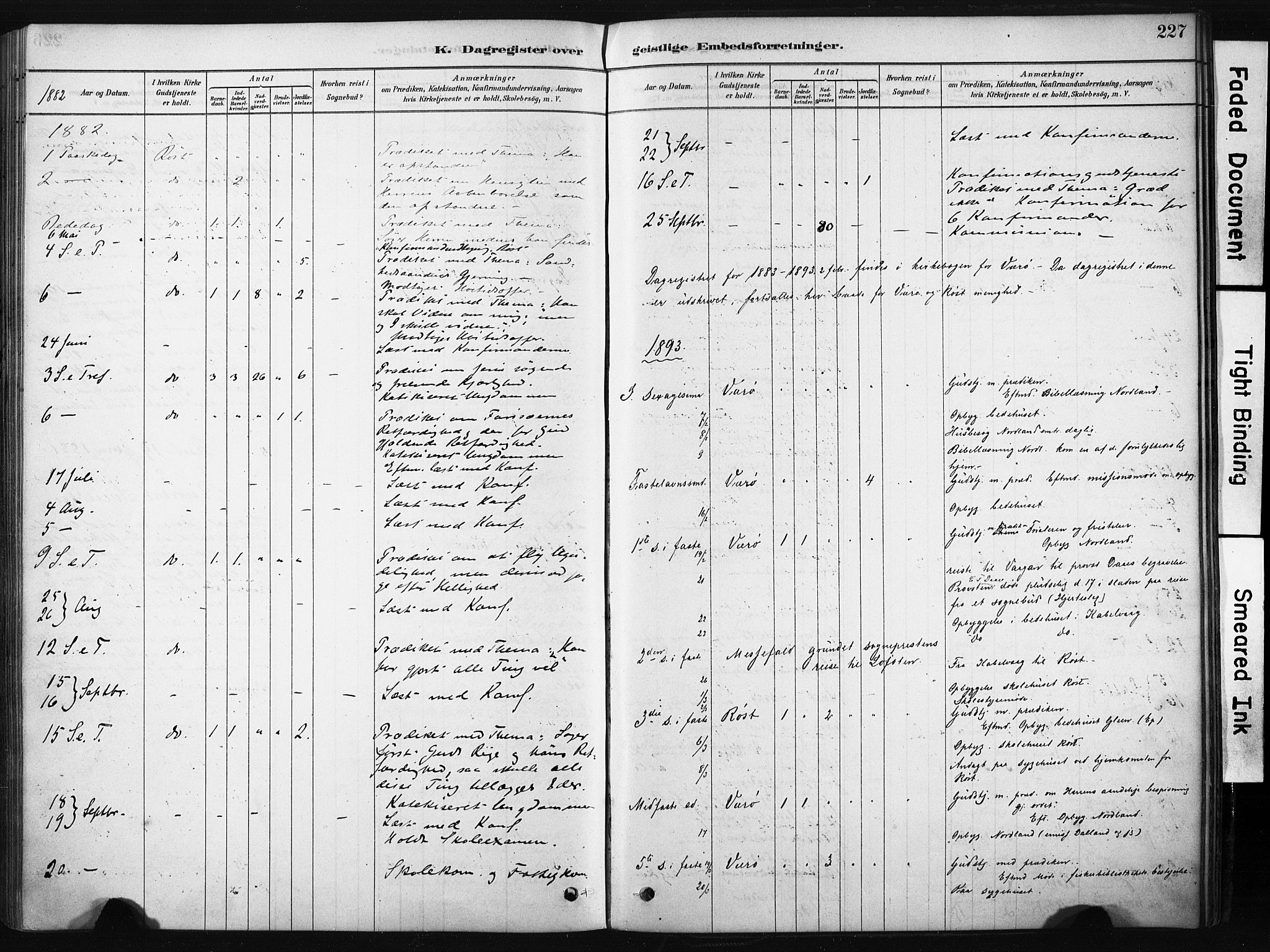 Ministerialprotokoller, klokkerbøker og fødselsregistre - Nordland, AV/SAT-A-1459/808/L0128: Parish register (official) no. 808A01, 1880-1902, p. 227