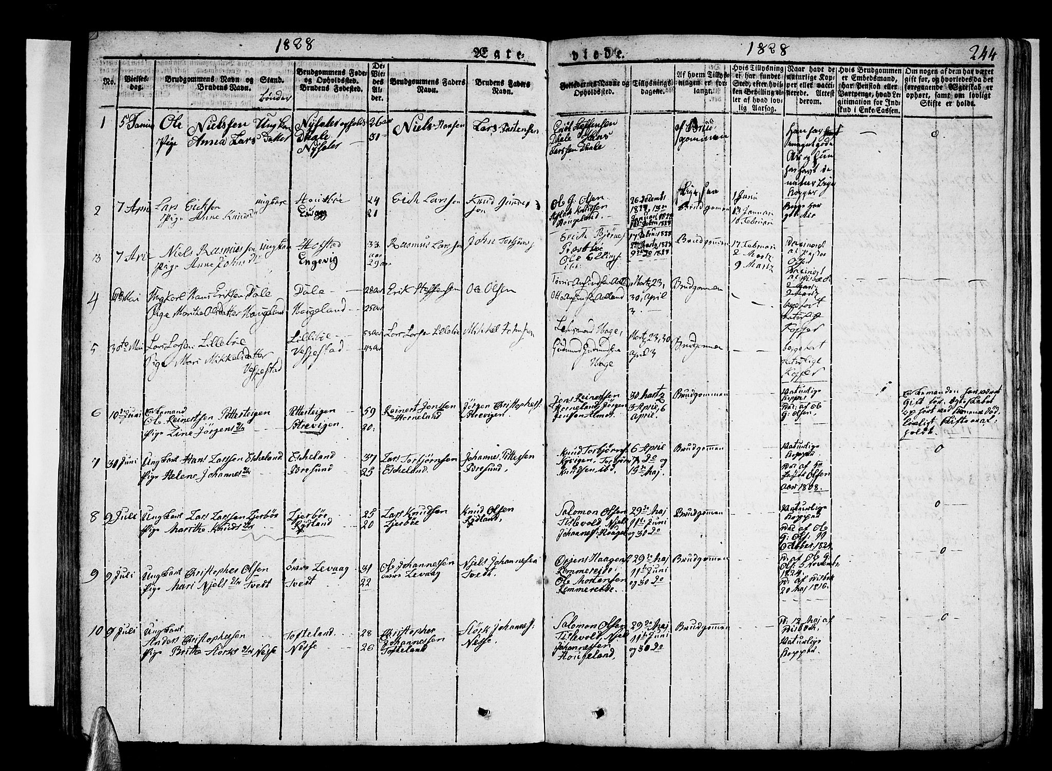 Stord sokneprestembete, SAB/A-78201/H/Haa: Parish register (official) no. A 6, 1826-1840, p. 244