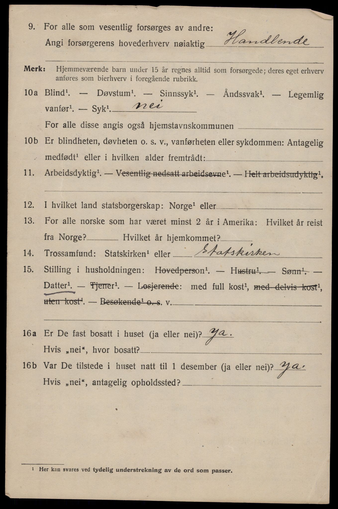 SAT, 1920 census for Trondheim, 1920, p. 139453
