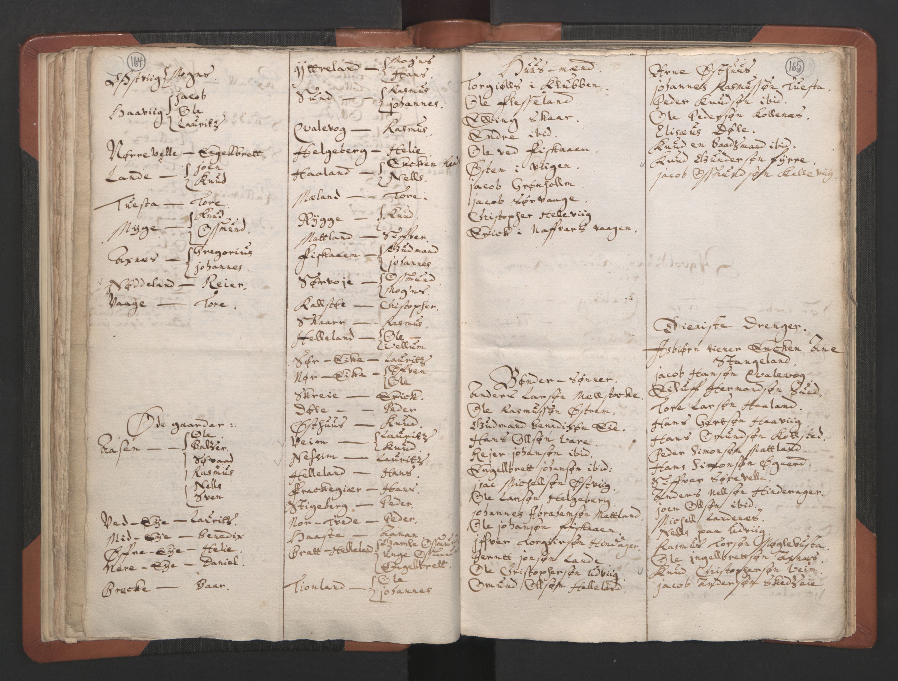 RA, Vicar's Census 1664-1666, no. 18: Stavanger deanery and Karmsund deanery, 1664-1666, p. 164-165