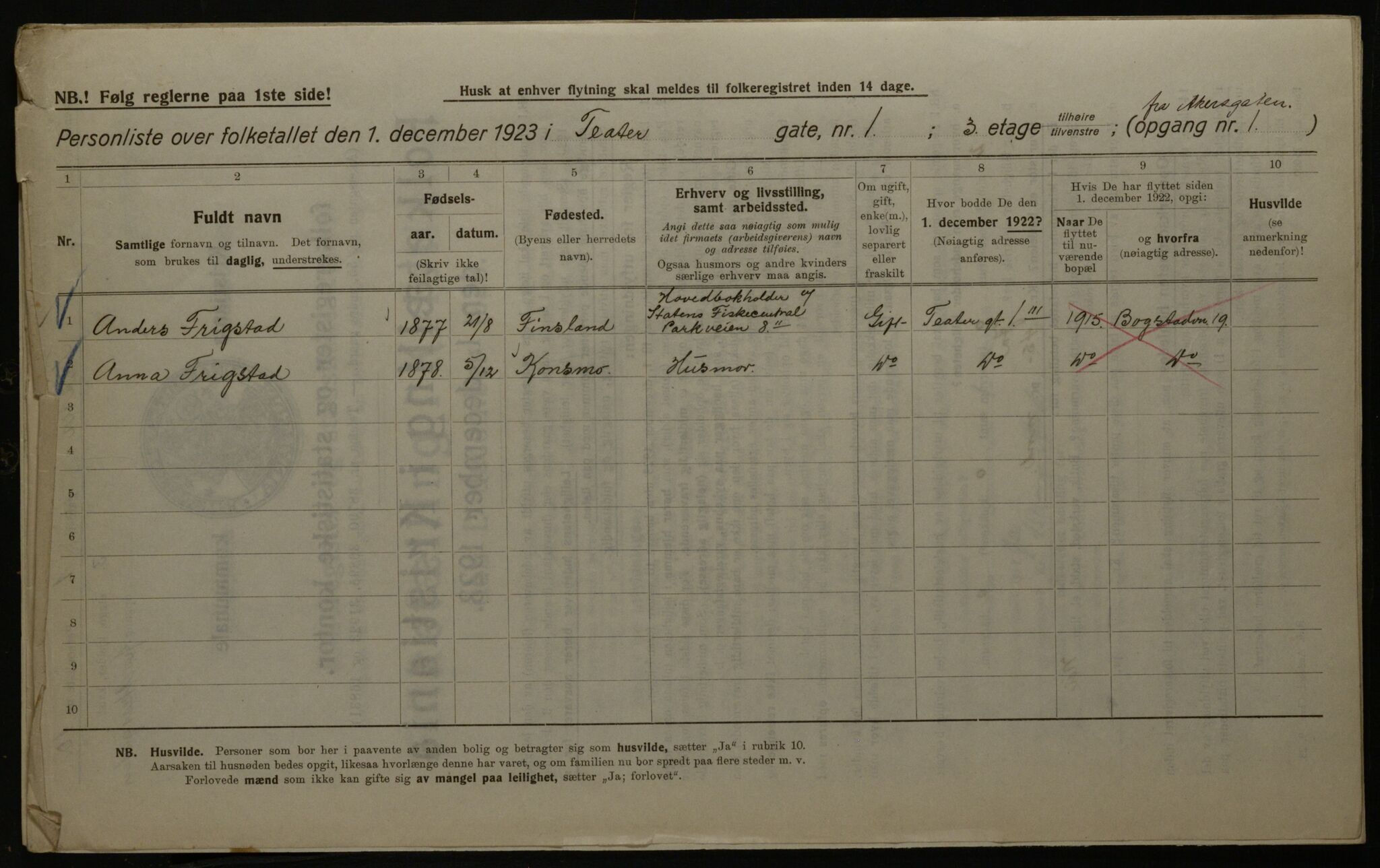 OBA, Municipal Census 1923 for Kristiania, 1923, p. 118420