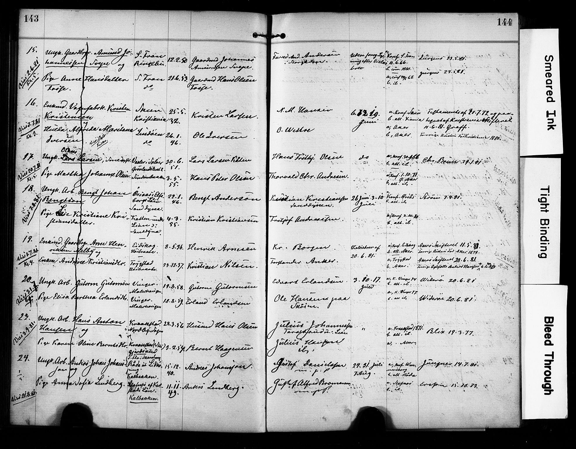 Østre Aker prestekontor Kirkebøker, AV/SAO-A-10840/H/Ha/L0004: Banns register no. I 4, 1878-1901, p. 143-144