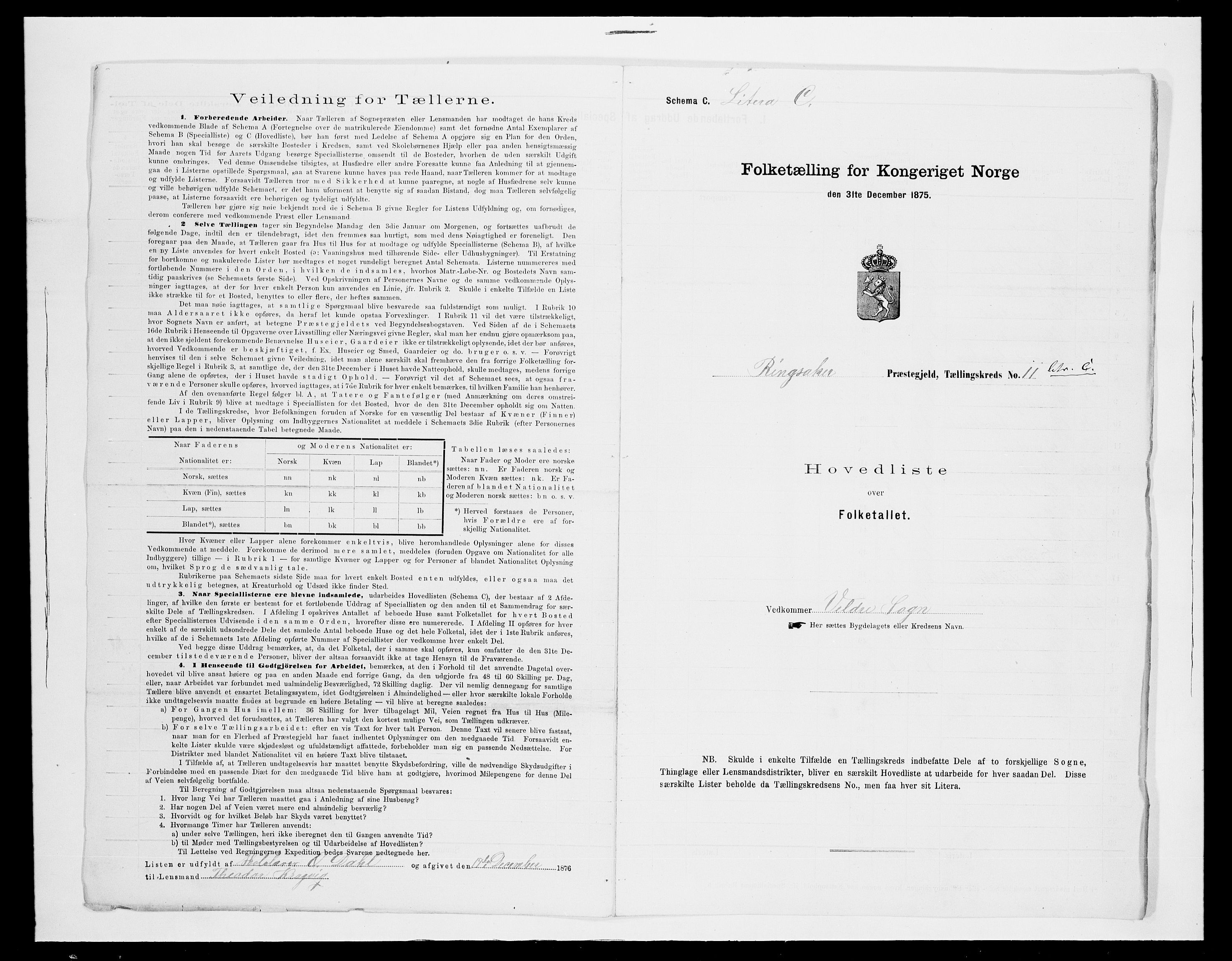 SAH, 1875 census for 0412P Ringsaker, 1875, p. 81