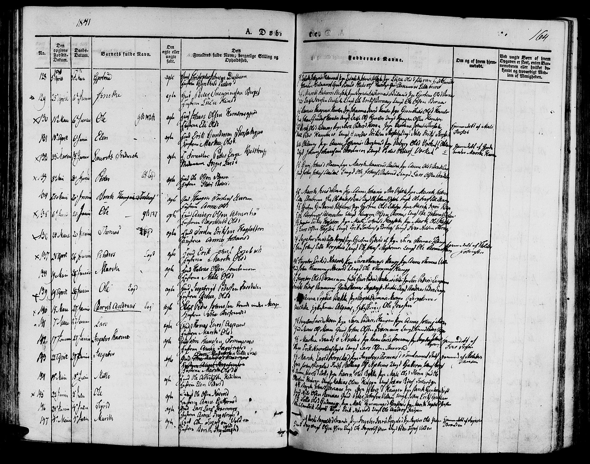 Ministerialprotokoller, klokkerbøker og fødselsregistre - Nord-Trøndelag, SAT/A-1458/709/L0071: Parish register (official) no. 709A11, 1833-1844, p. 164