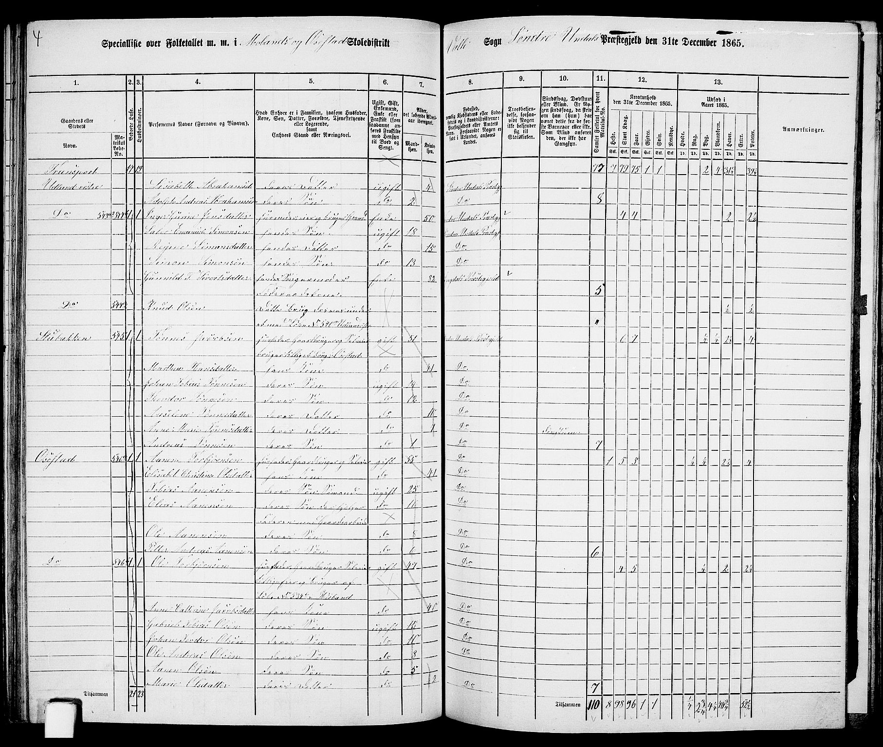 RA, 1865 census for Sør-Audnedal, 1865, p. 118