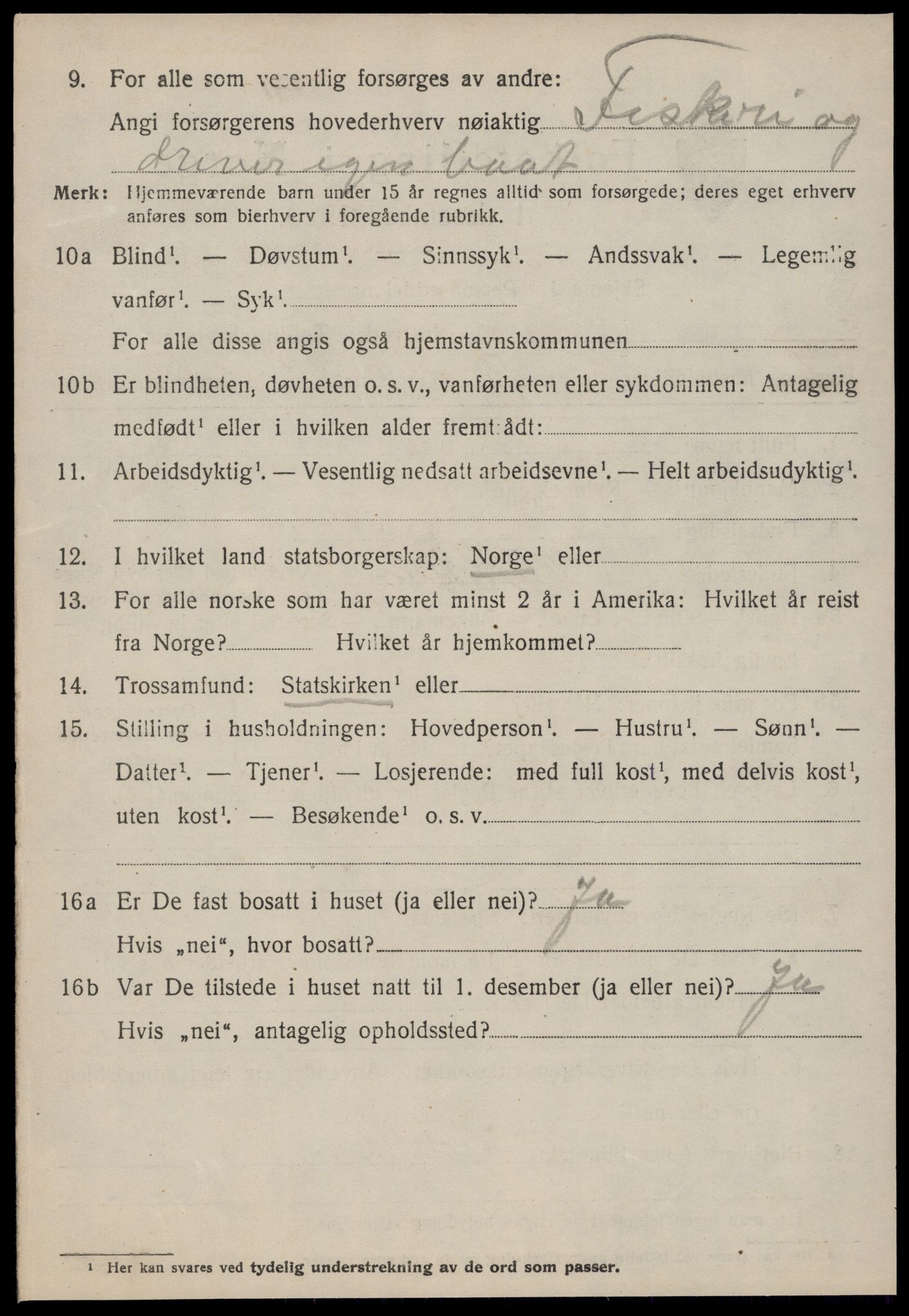 SAT, 1920 census for Vatne, 1920, p. 2149