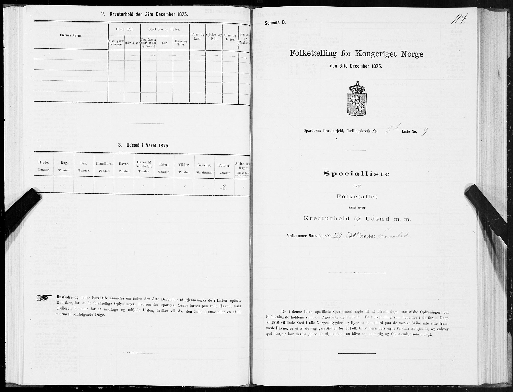 SAT, 1875 census for 1731P Sparbu, 1875, p. 3114