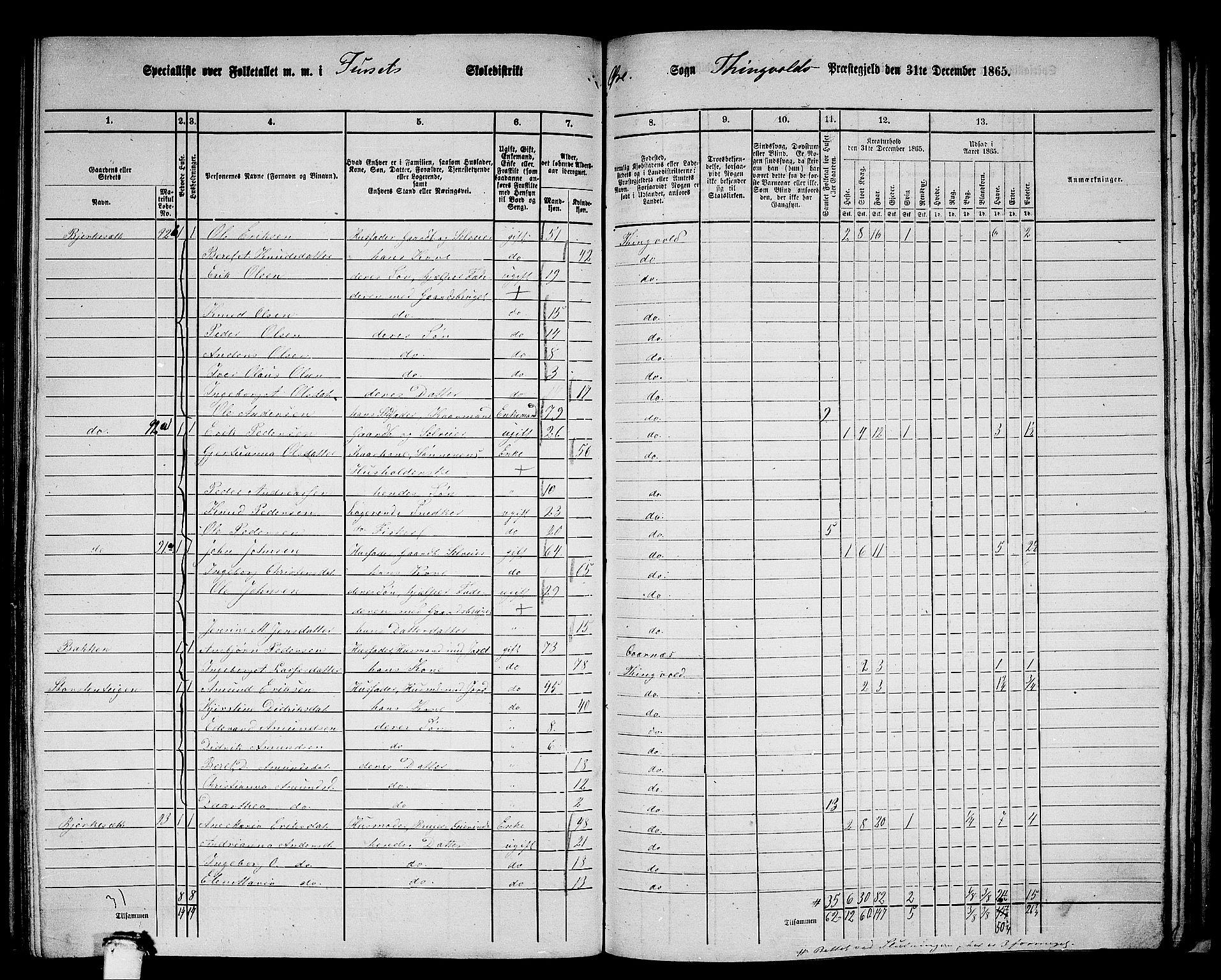 RA, 1865 census for Tingvoll, 1865, p. 211