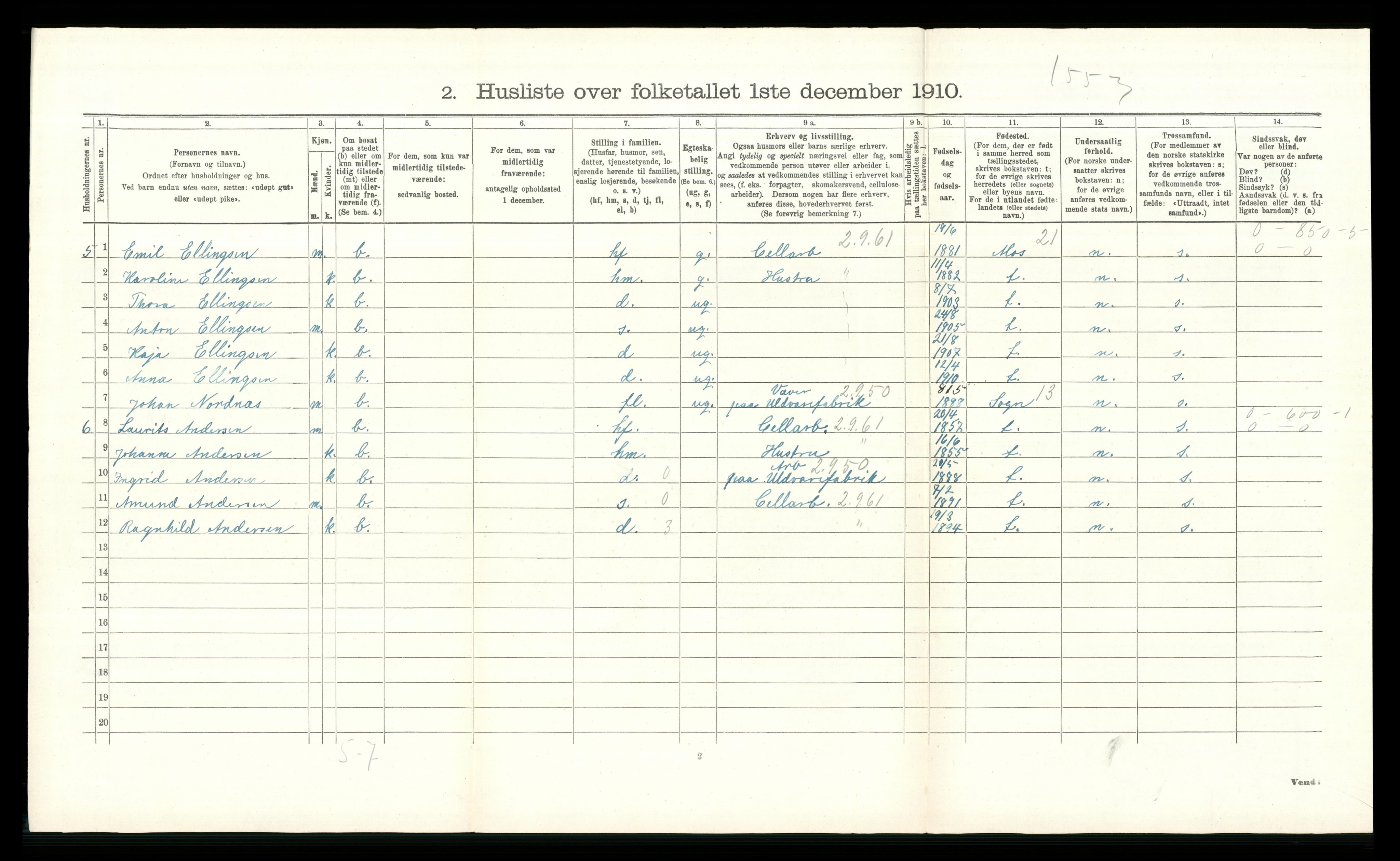 RA, 1910 census for Øvre Eiker, 1910, p. 580