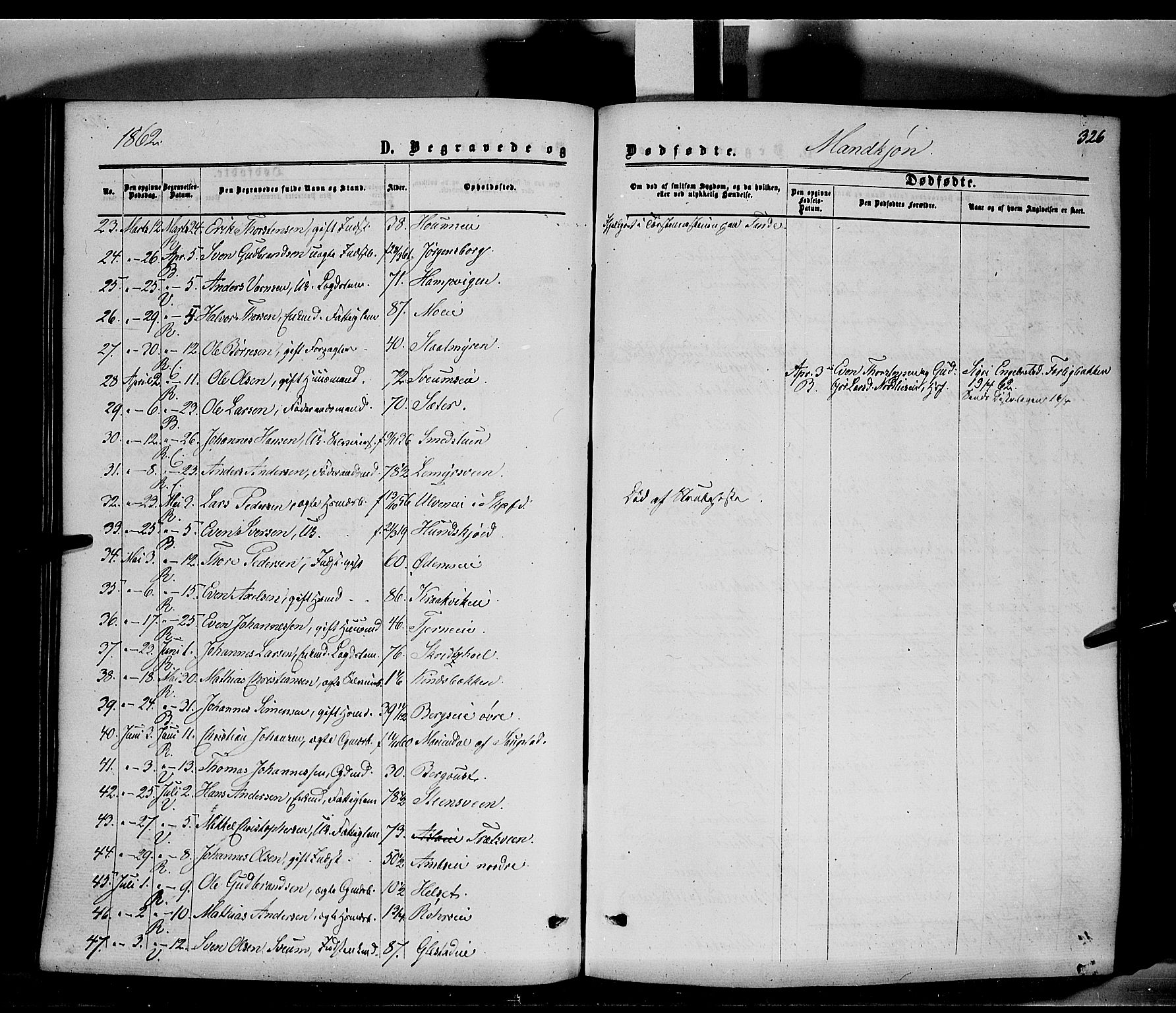 Ringsaker prestekontor, AV/SAH-PREST-014/K/Ka/L0010: Parish register (official) no. 10, 1861-1869, p. 326