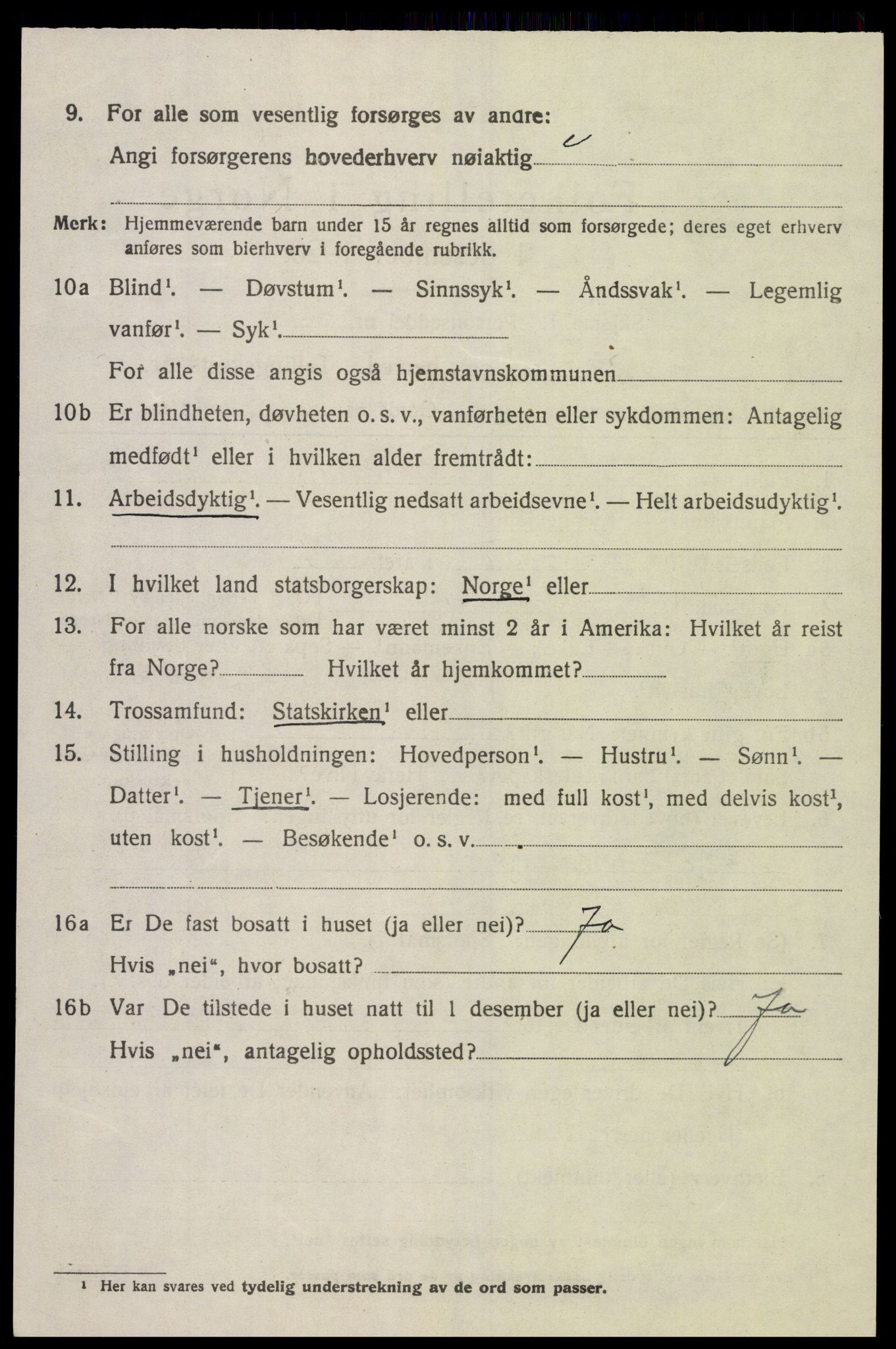 SAK, 1920 census for Holum, 1920, p. 3108