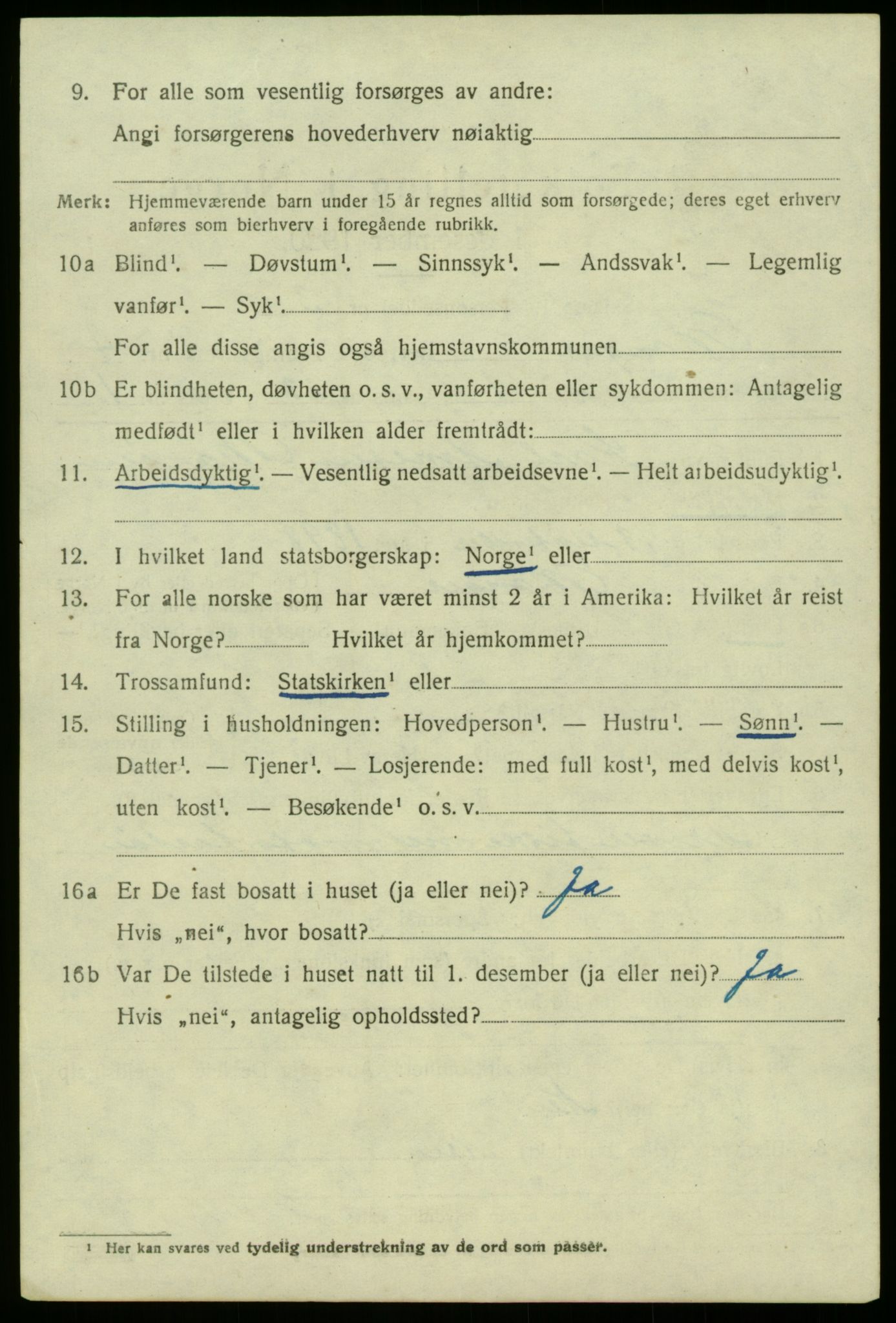 SAB, 1920 census for Manger, 1920, p. 3012