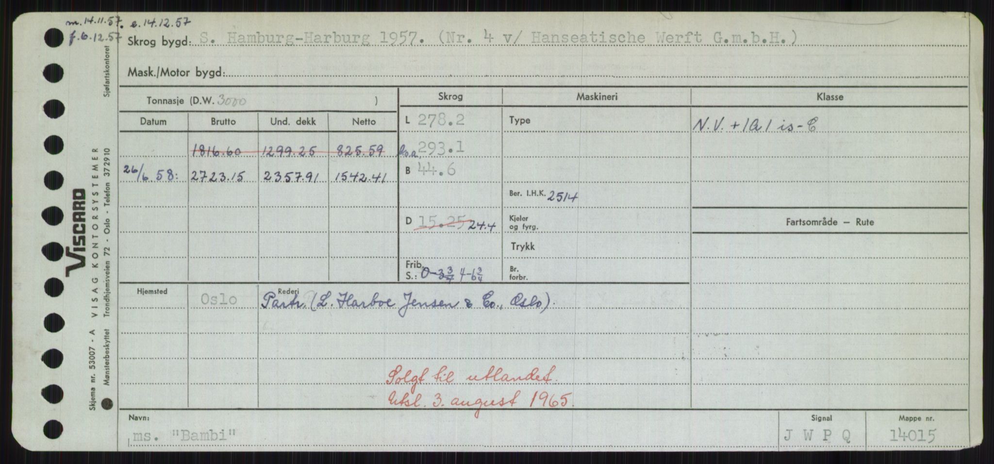 Sjøfartsdirektoratet med forløpere, Skipsmålingen, RA/S-1627/H/Hd/L0003: Fartøy, B-Bev, p. 191