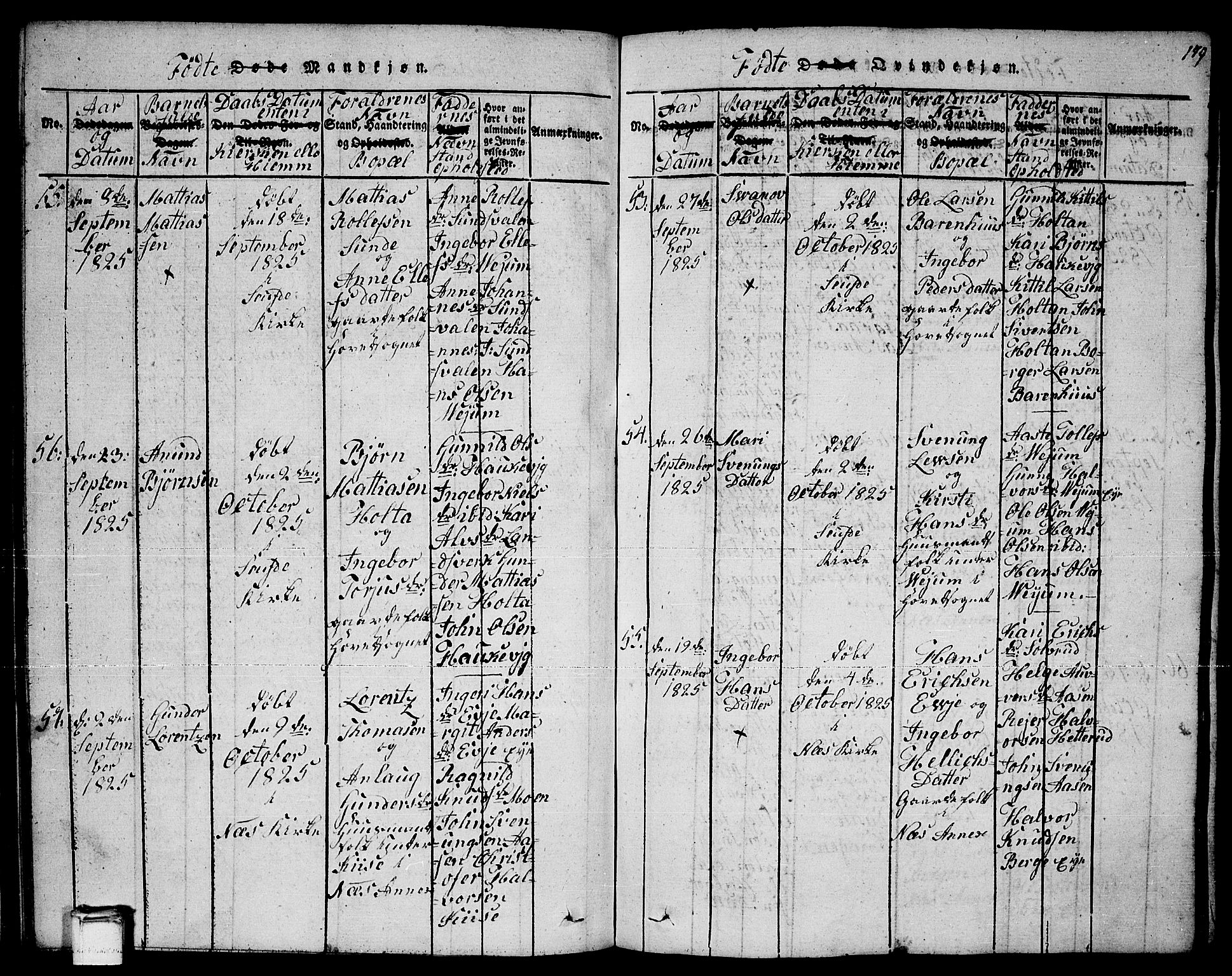 Sauherad kirkebøker, AV/SAKO-A-298/F/Fa/L0005: Parish register (official) no. I 5, 1815-1829, p. 179