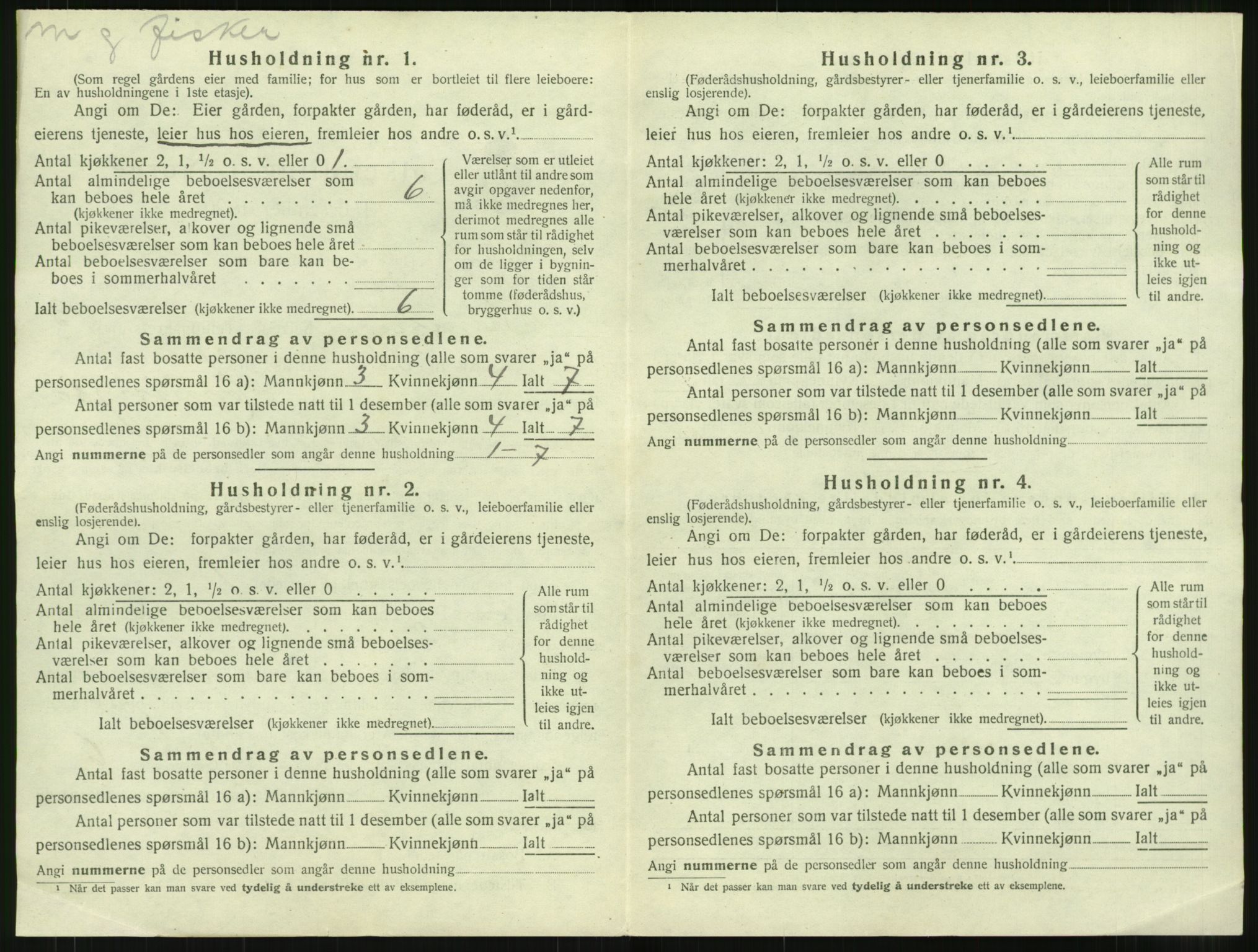 SAT, 1920 census for Bremsnes, 1920, p. 1422