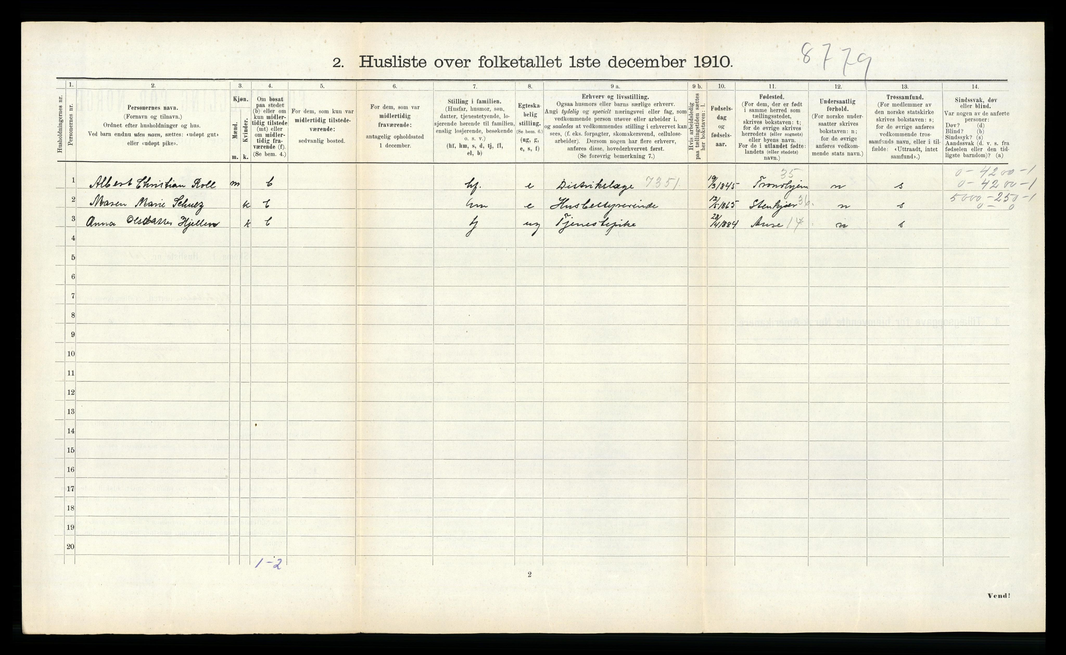 RA, 1910 census for Stjørdal, 1910, p. 799