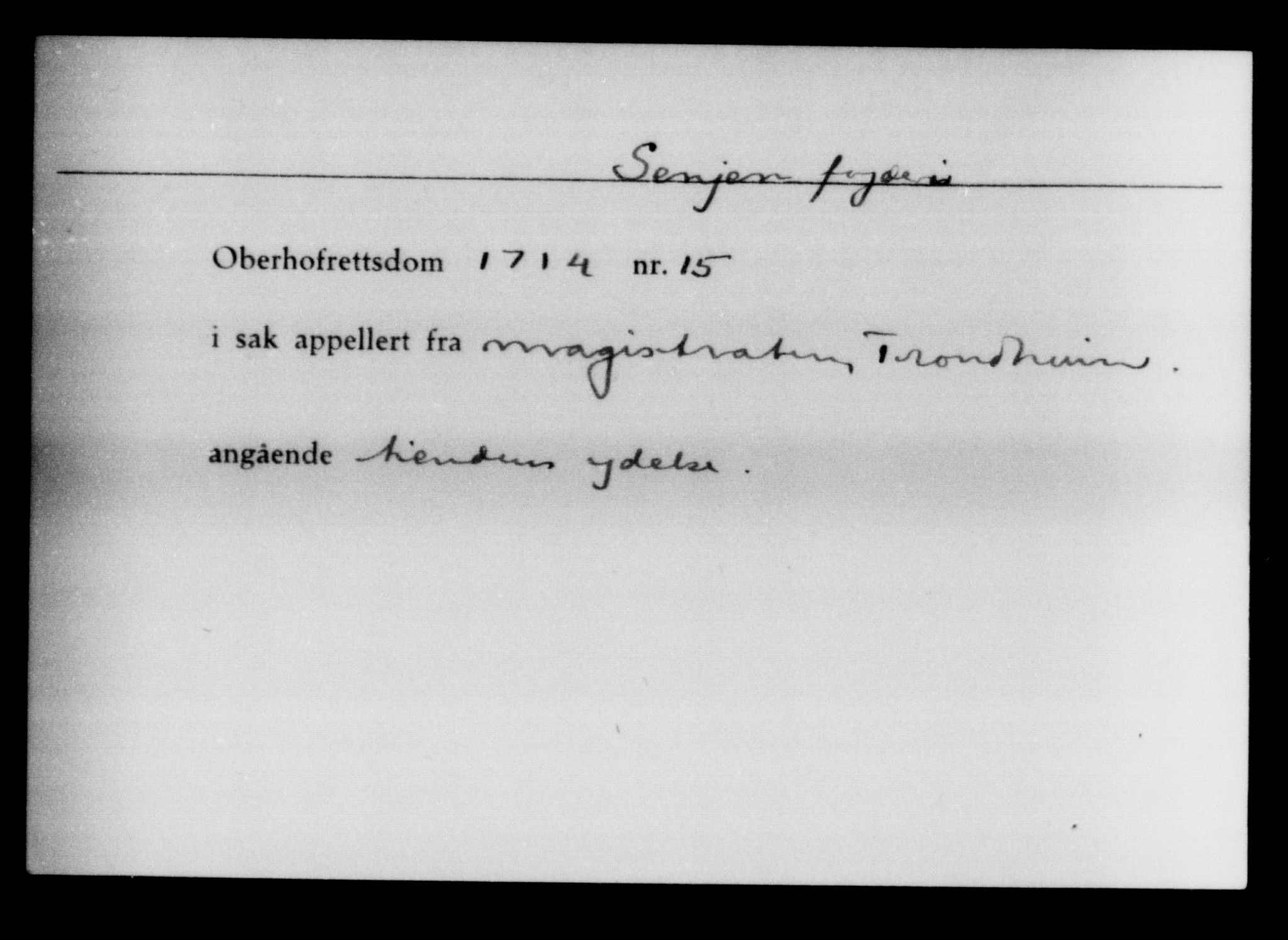 Overhoffretten 1667-1797, AV/RA-EA-2884, 1705