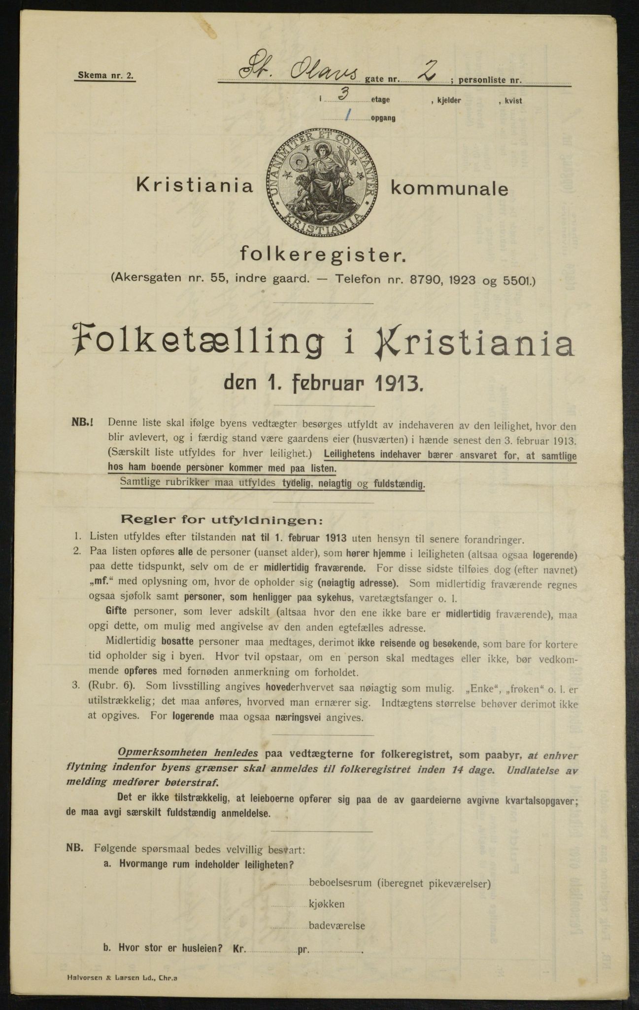 OBA, Municipal Census 1913 for Kristiania, 1913, p. 87959