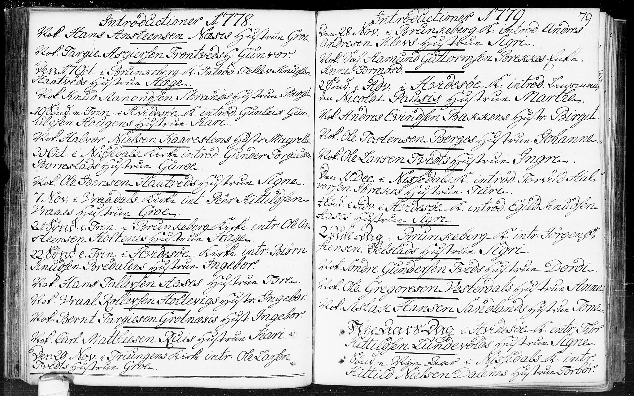 Kviteseid kirkebøker, SAKO/A-276/F/Fa/L0002: Parish register (official) no. I 2, 1773-1786, p. 79