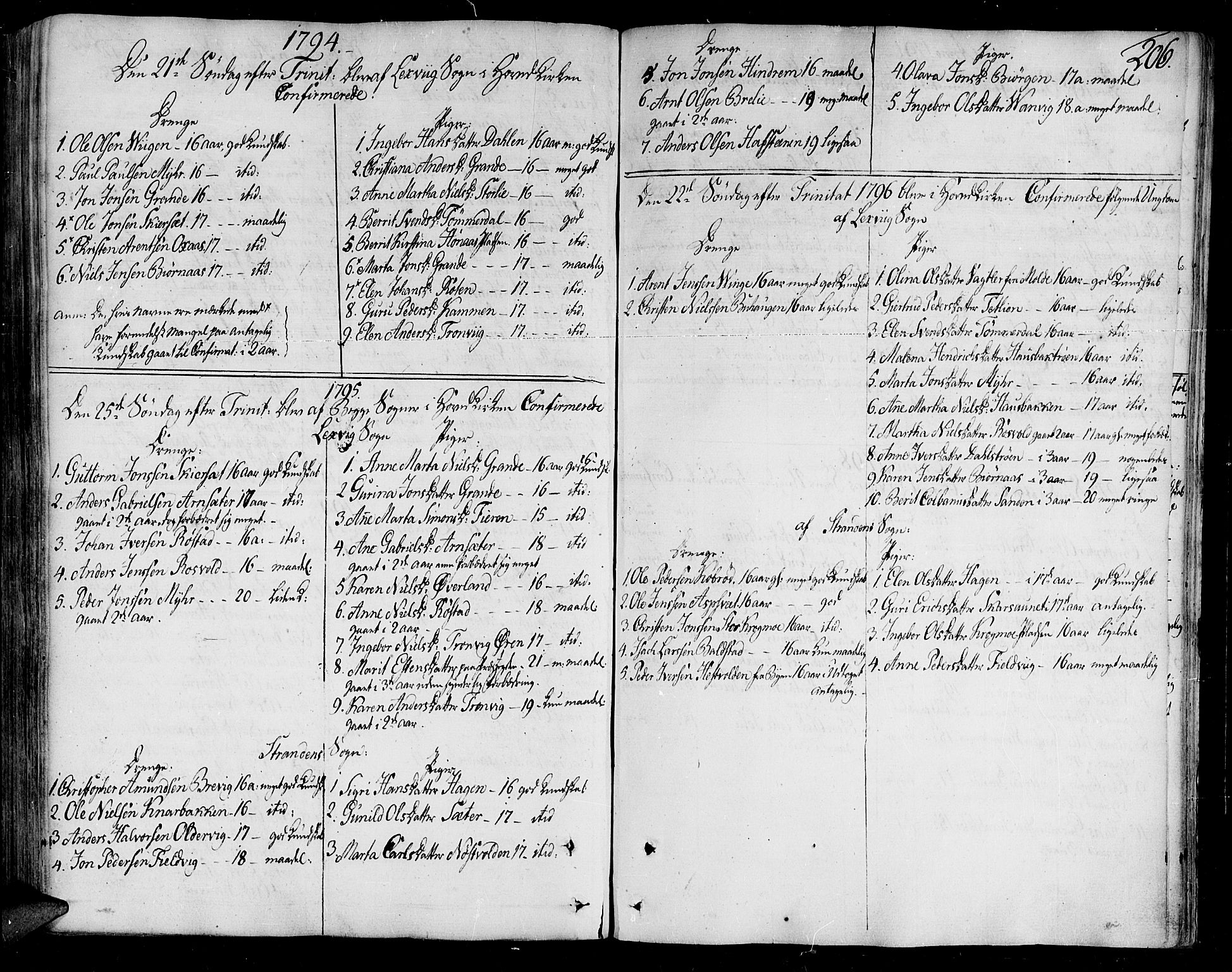 Ministerialprotokoller, klokkerbøker og fødselsregistre - Nord-Trøndelag, SAT/A-1458/701/L0004: Parish register (official) no. 701A04, 1783-1816, p. 206