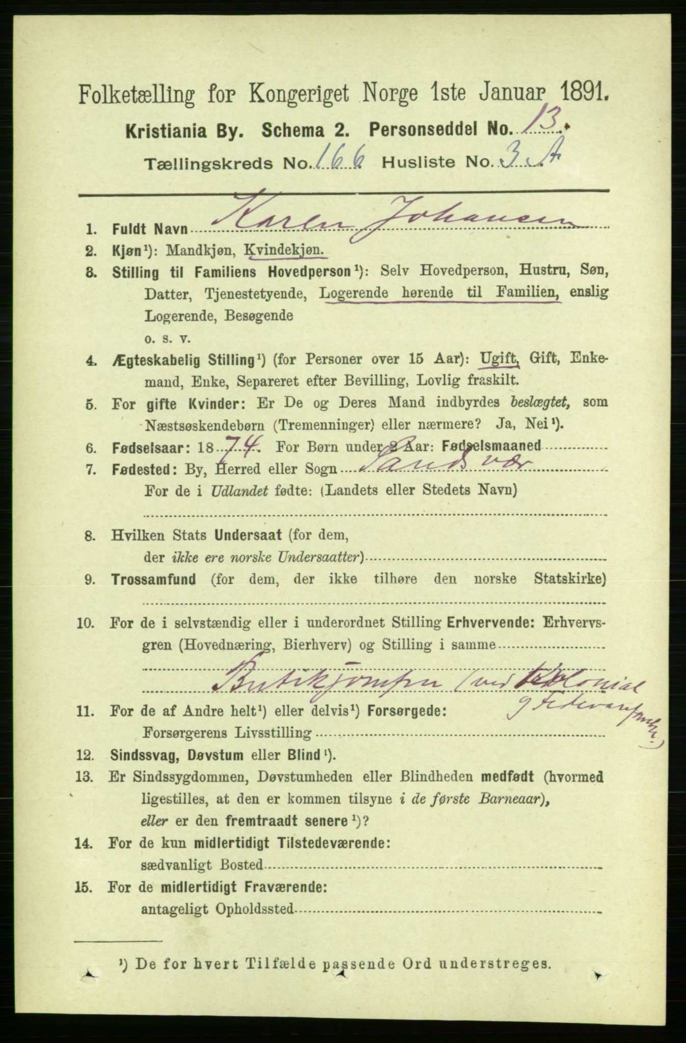 RA, 1891 census for 0301 Kristiania, 1891, p. 96340