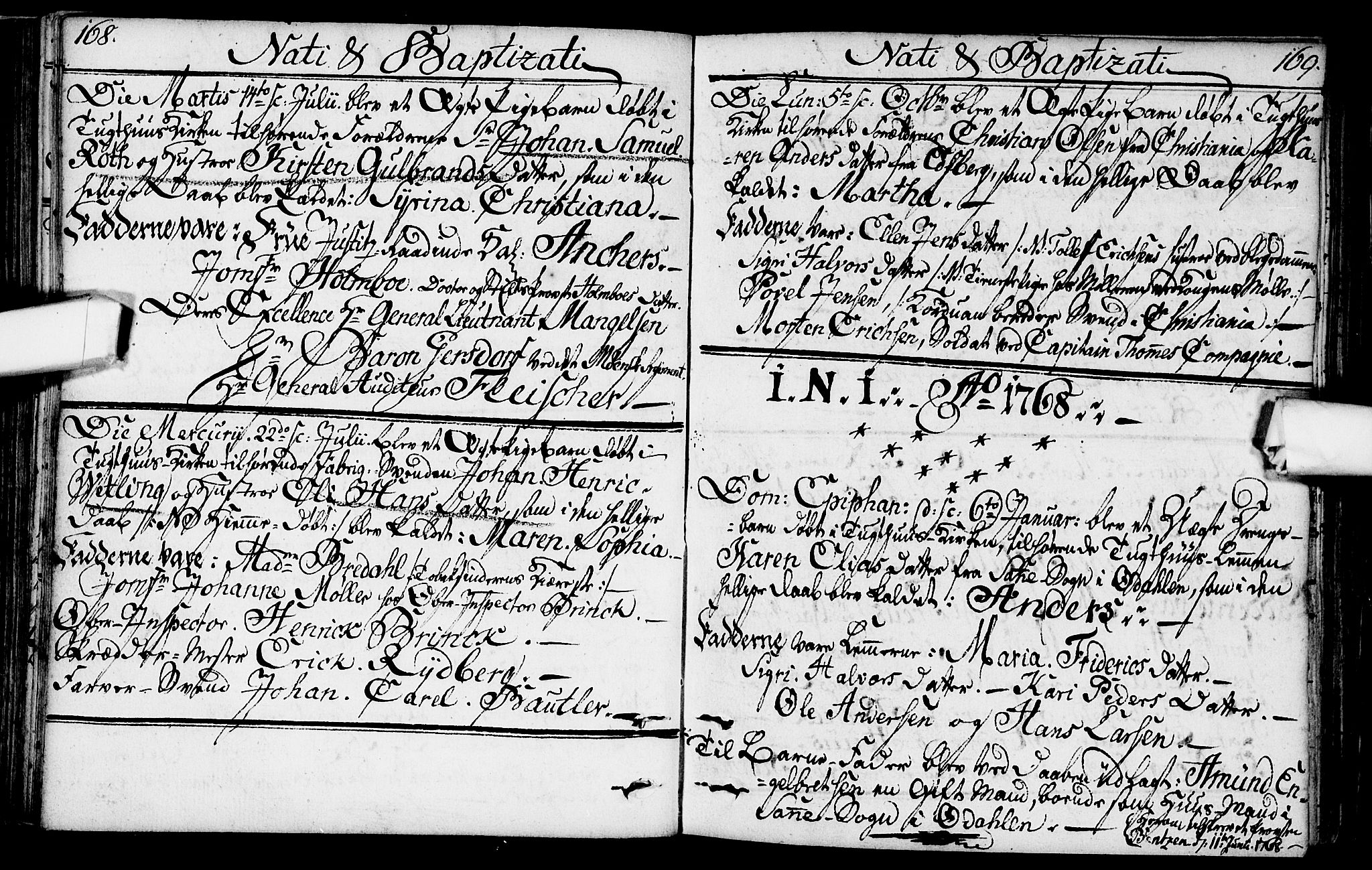 Kristiania tukthusprest Kirkebøker, SAO/A-10881/F/Fa/L0001: Parish register (official) no. 1, 1758-1828, p. 168-169