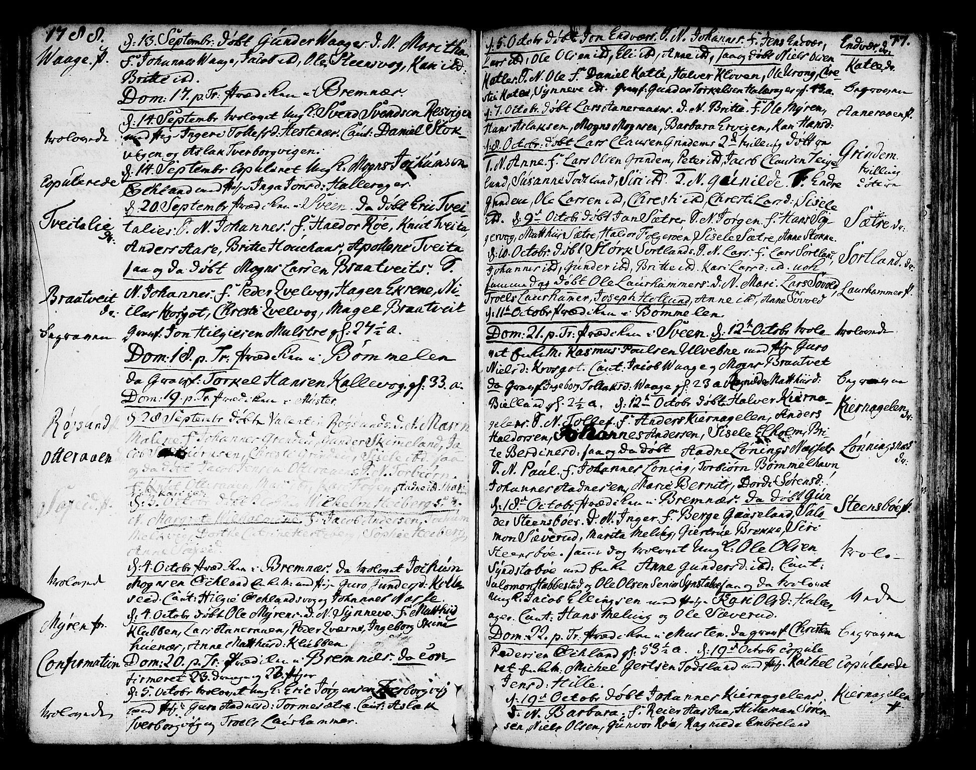 Finnås sokneprestembete, AV/SAB-A-99925/H/Ha/Haa/Haaa/L0003: Parish register (official) no. A 3, 1765-1803, p. 77