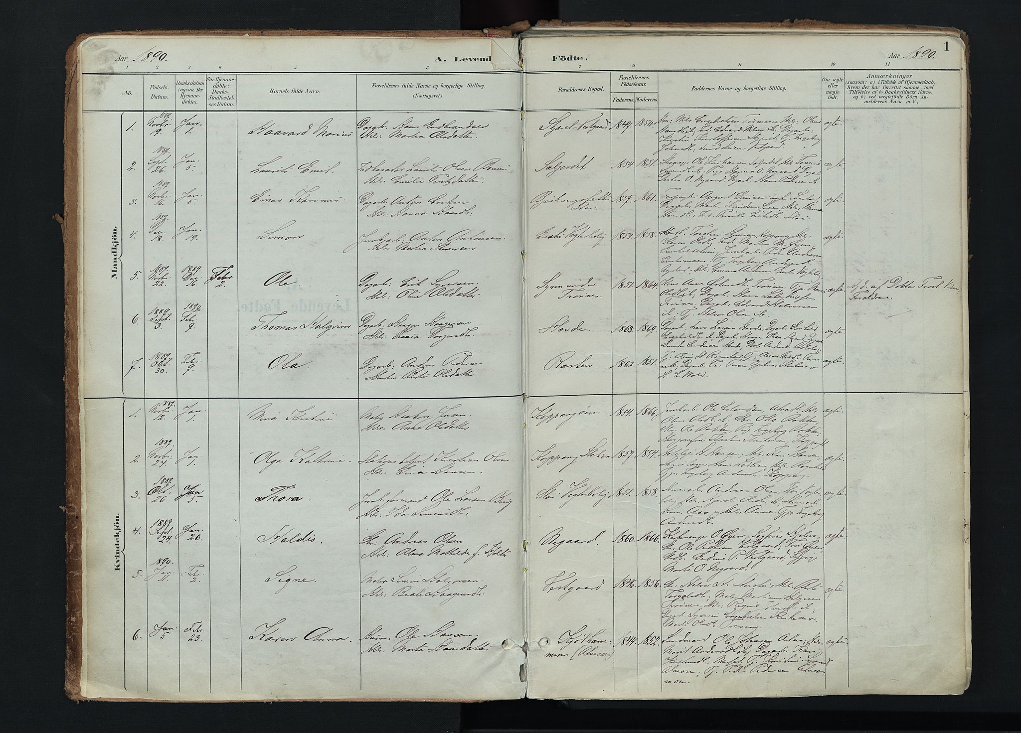 Stor-Elvdal prestekontor, SAH/PREST-052/H/Ha/Haa/L0004: Parish register (official) no. 4, 1890-1922, p. 1