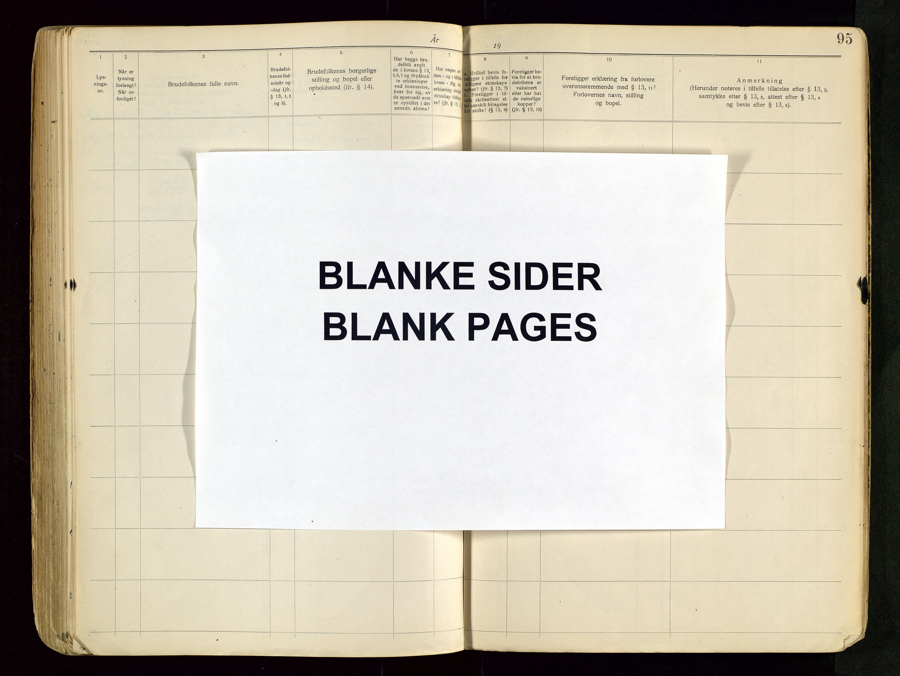 Skjold sokneprestkontor, AV/SAST-A-101847/I/Ie/L0001: Banns register no. 1, 1919-1966, p. 95
