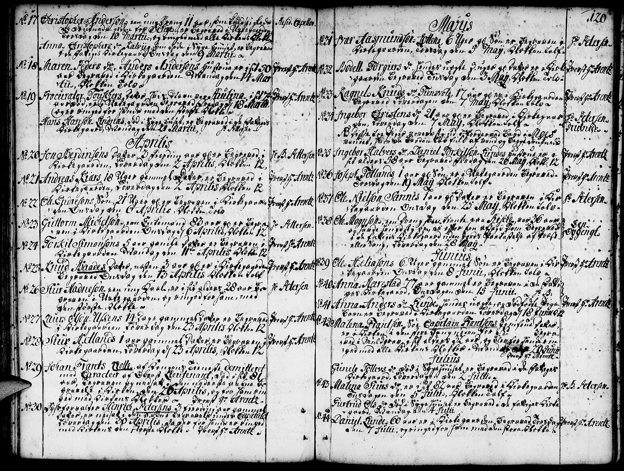 Domkirken sokneprestkontor, SAST/A-101812/001/30/30BA/L0005: Parish register (official) no. A 5, 1744-1788, p. 120