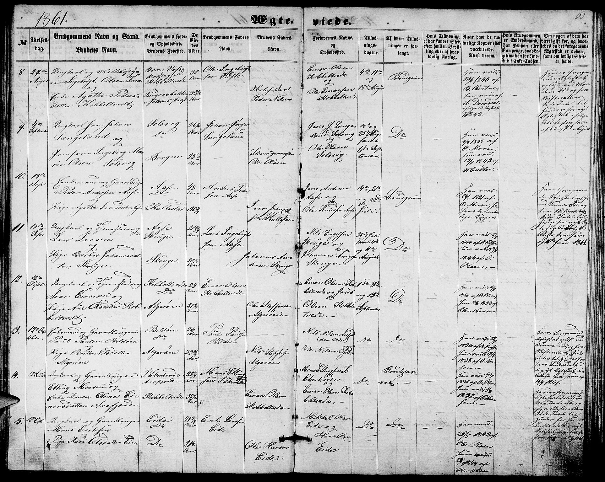 Fjell sokneprestembete, SAB/A-75301/H/Hab: Parish register (copy) no. A 1, 1861-1870, p. 63