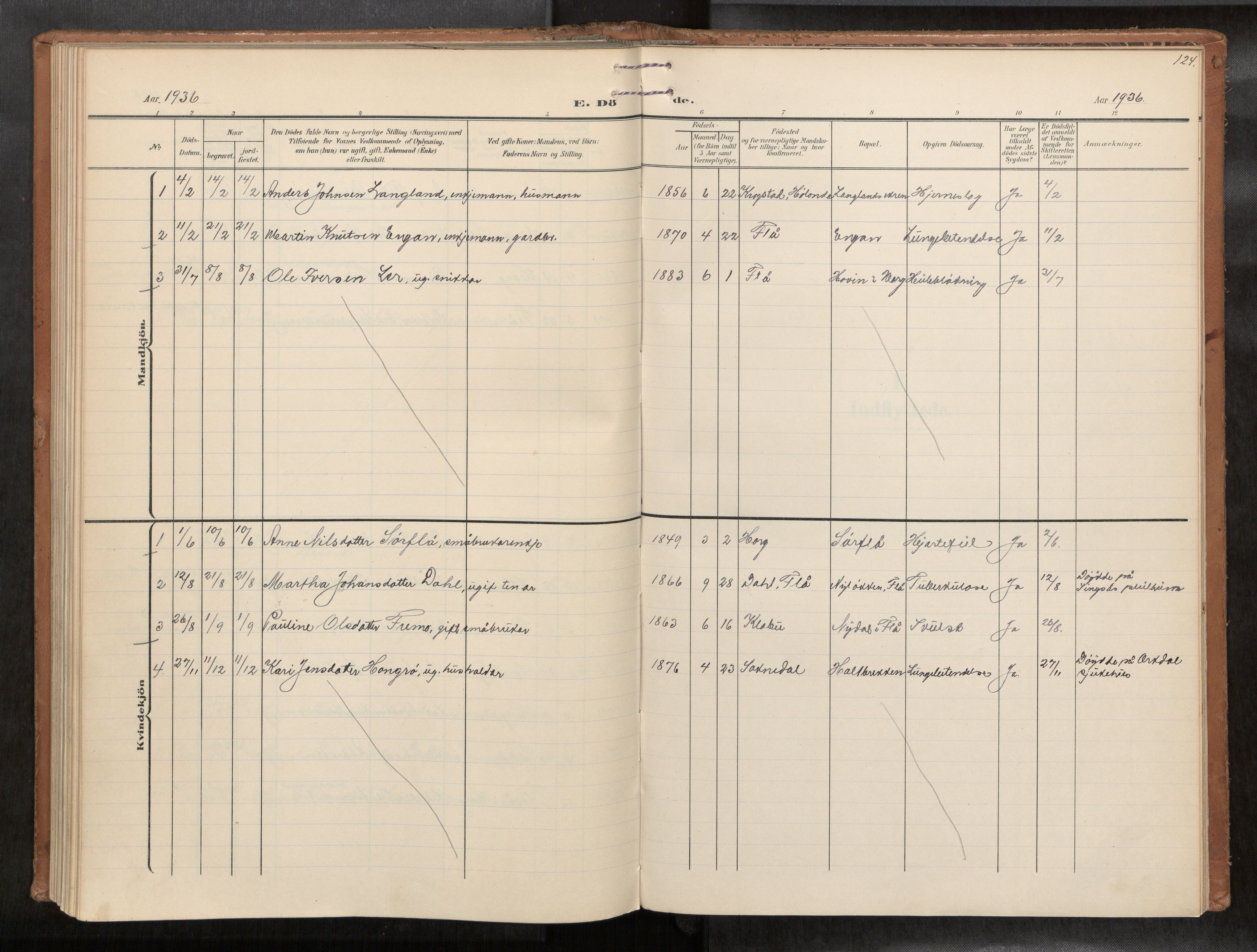 Ministerialprotokoller, klokkerbøker og fødselsregistre - Sør-Trøndelag, AV/SAT-A-1456/693/L1119b: Parish register (official) no. 693A02, 1906-1936, p. 124