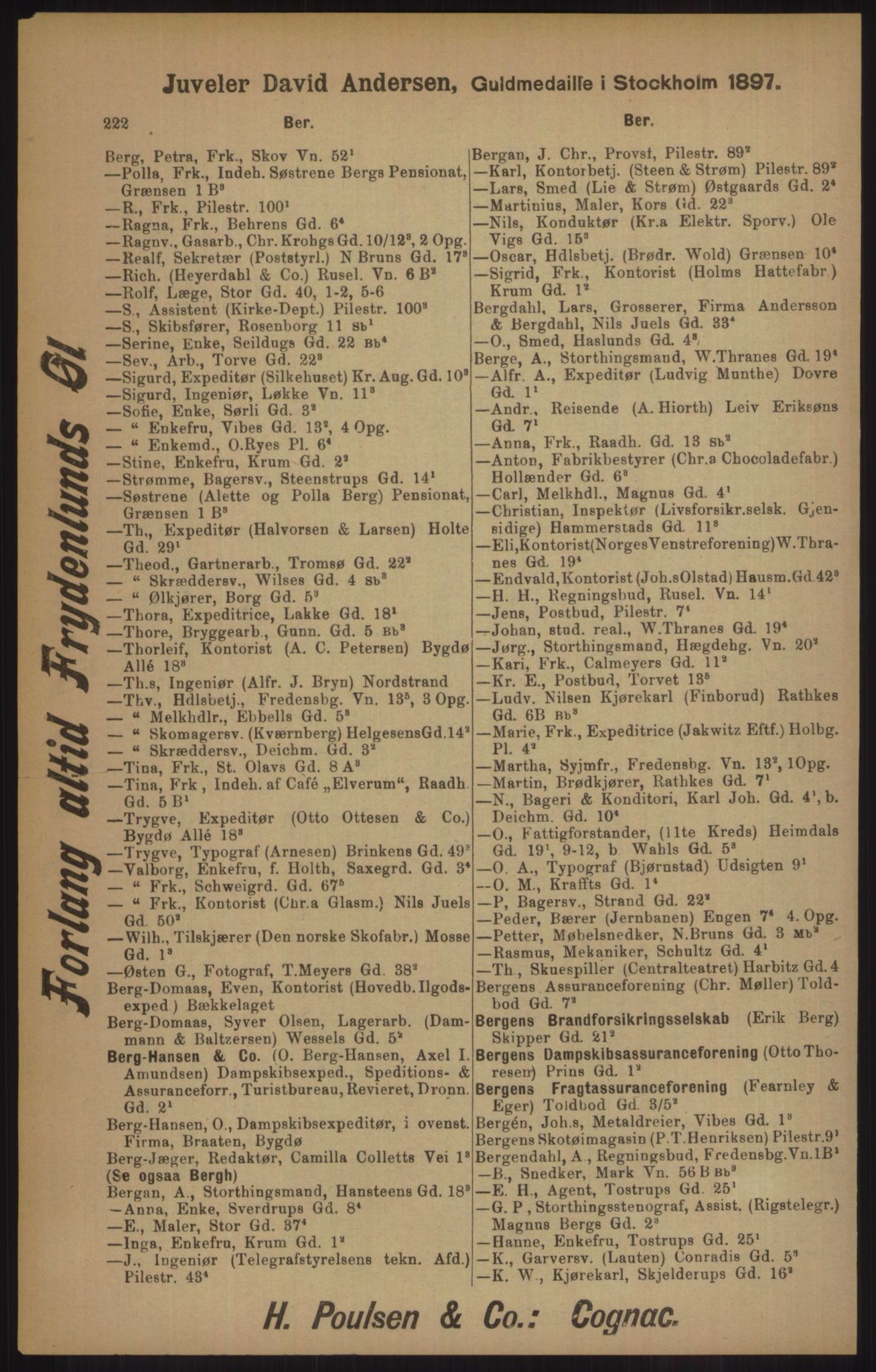 Kristiania/Oslo adressebok, PUBL/-, 1905, p. 222