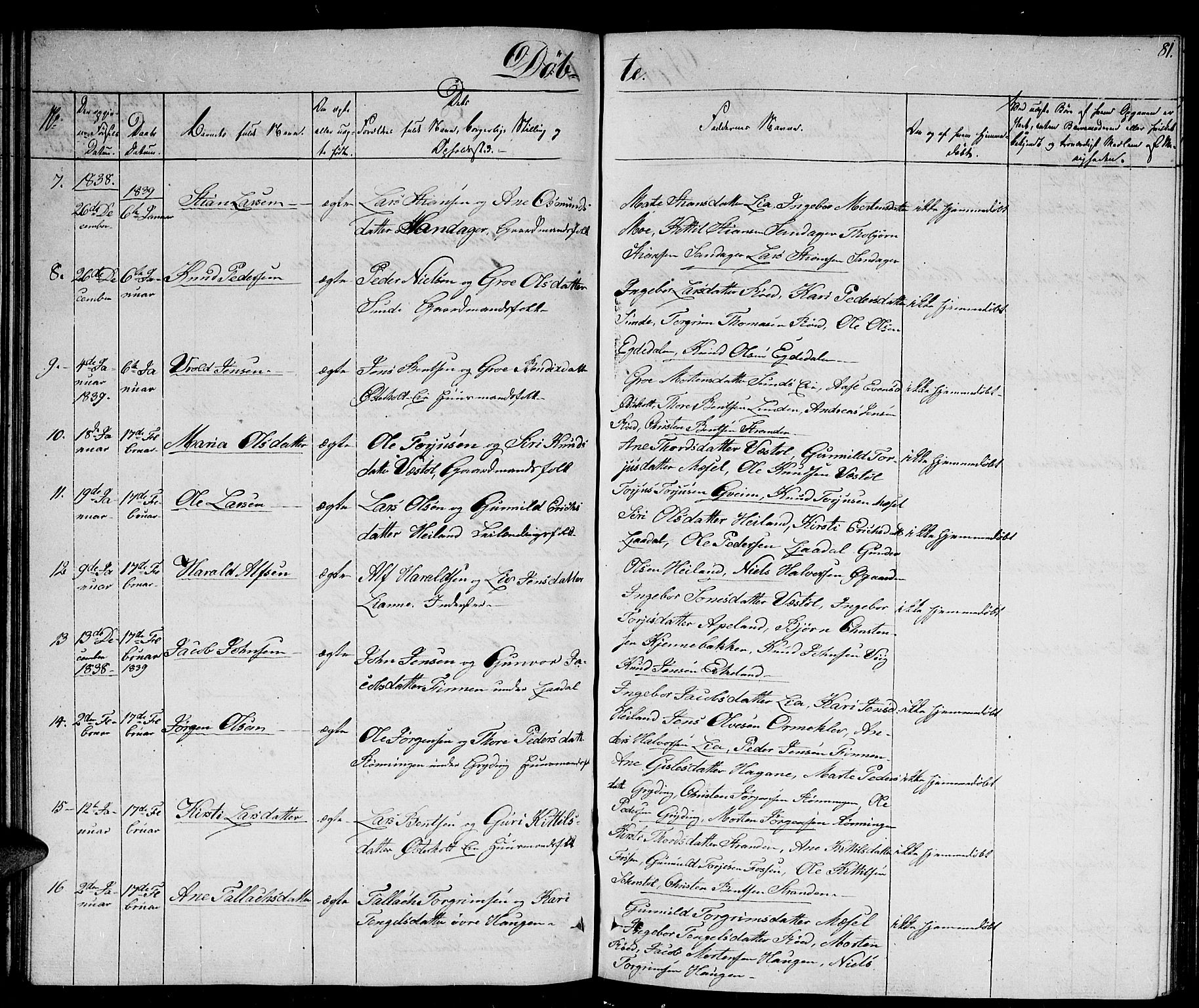 Gjerstad sokneprestkontor, AV/SAK-1111-0014/F/Fb/Fba/L0003: Parish register (copy) no. B 3, 1829-1844, p. 81