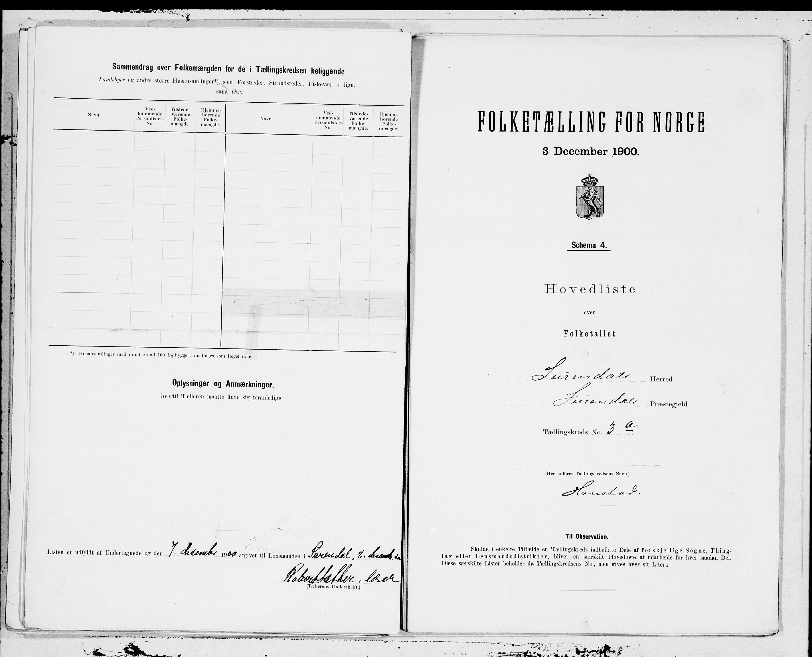 SAT, 1900 census for Surnadal, 1900, p. 6