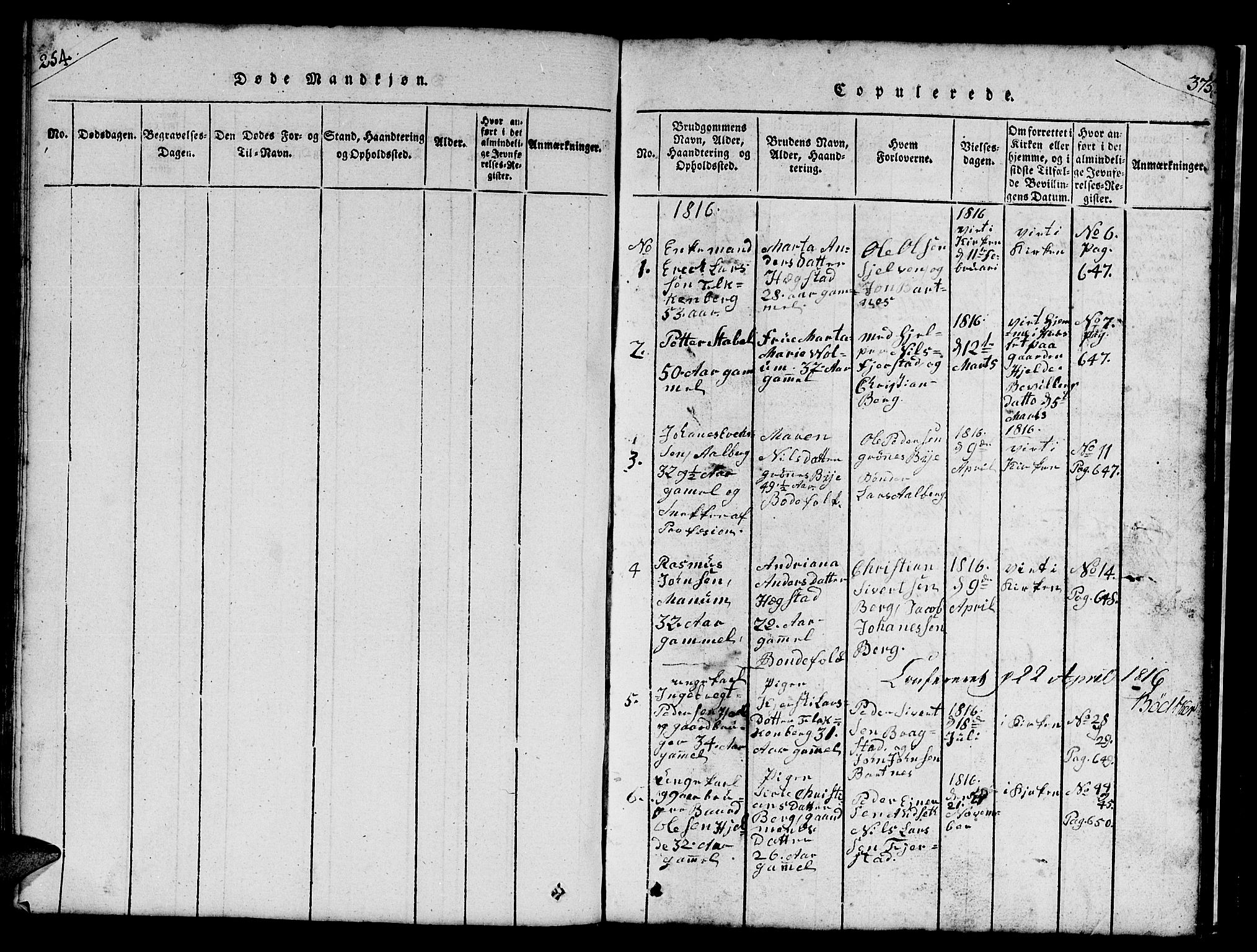 Ministerialprotokoller, klokkerbøker og fødselsregistre - Nord-Trøndelag, AV/SAT-A-1458/732/L0317: Parish register (copy) no. 732C01, 1816-1881, p. 254-375