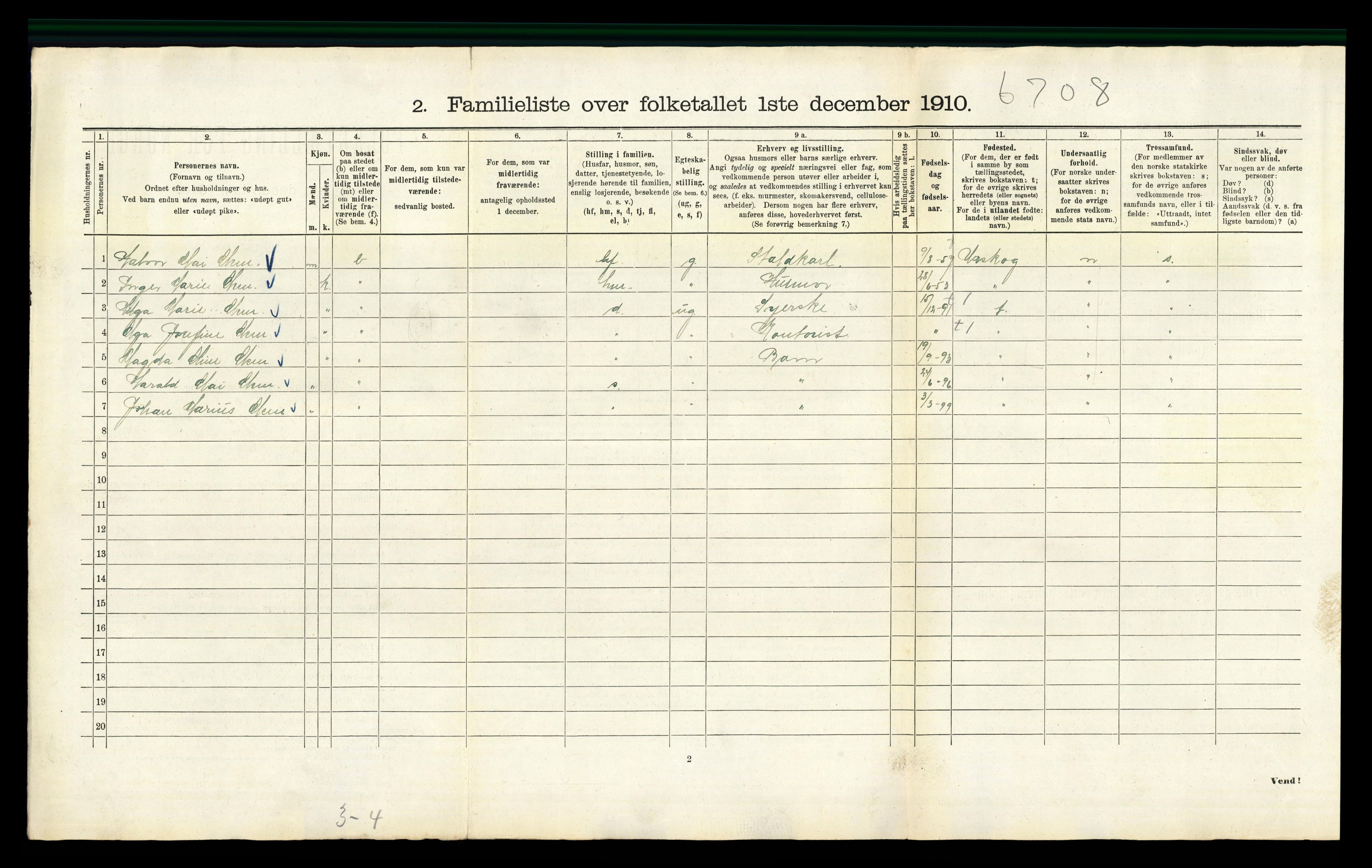 RA, 1910 census for Kristiania, 1910, p. 6032