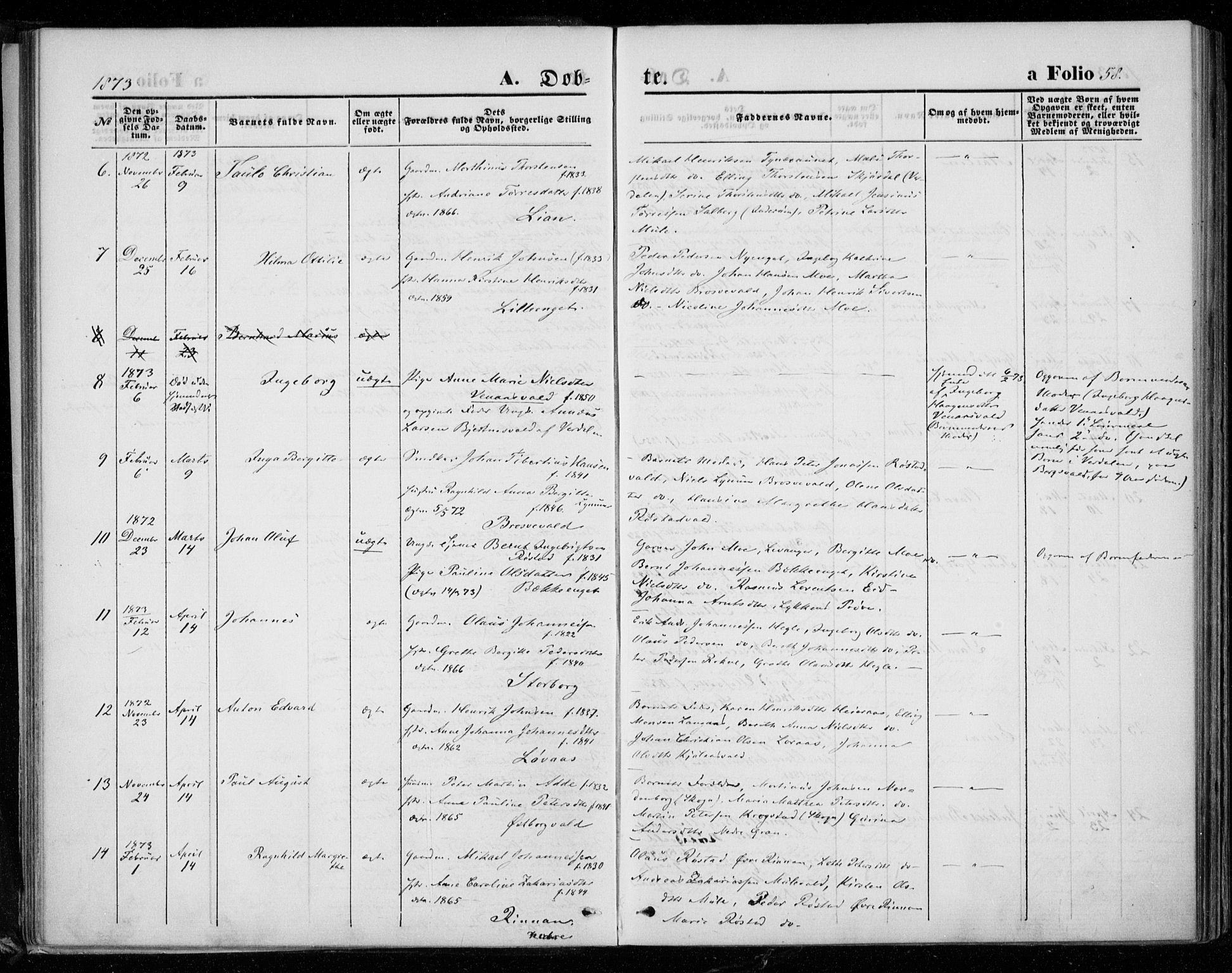 Ministerialprotokoller, klokkerbøker og fødselsregistre - Nord-Trøndelag, SAT/A-1458/721/L0206: Parish register (official) no. 721A01, 1864-1874, p. 58
