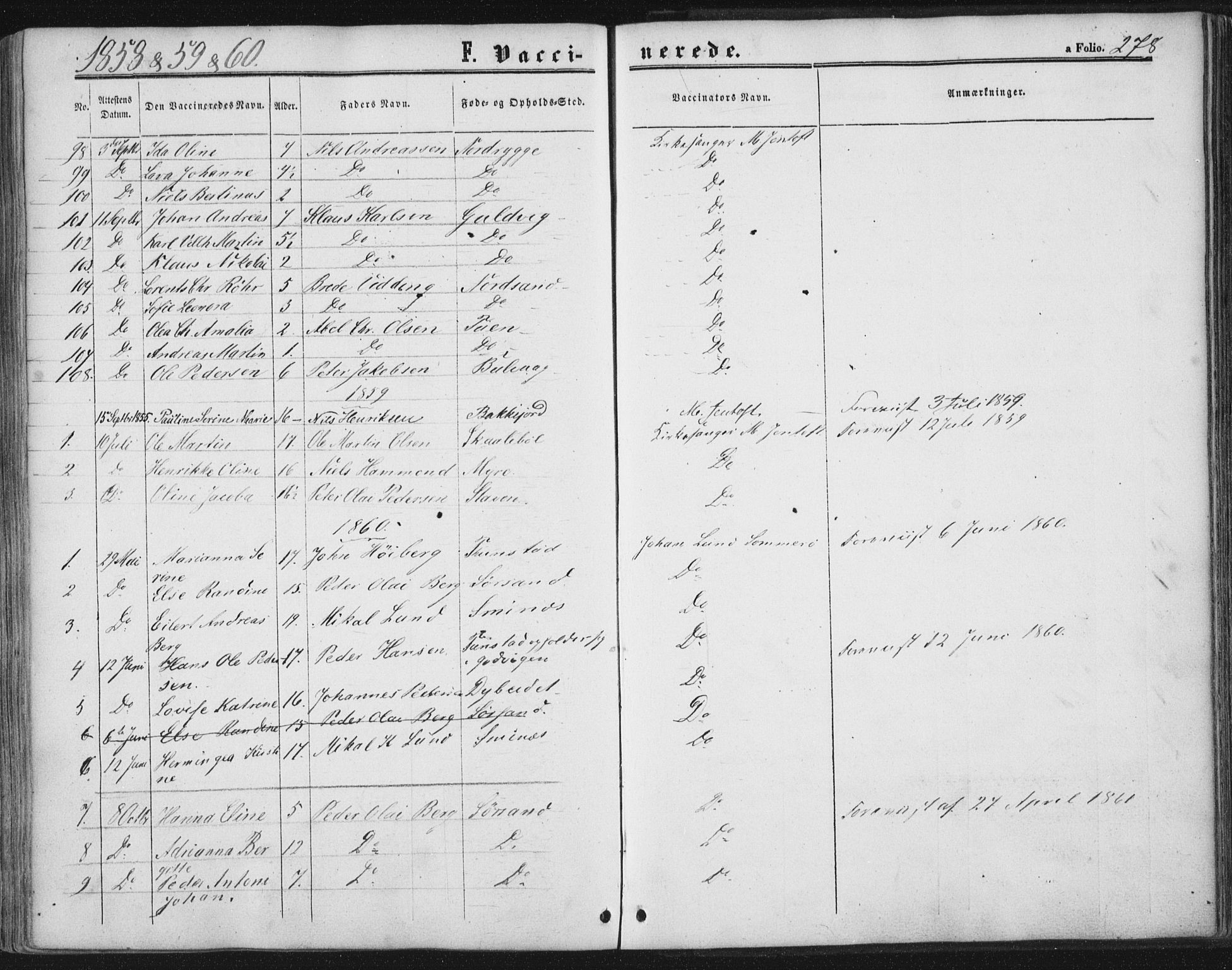 Ministerialprotokoller, klokkerbøker og fødselsregistre - Nordland, AV/SAT-A-1459/893/L1333: Parish register (official) no. 893A06, 1858-1866, p. 278