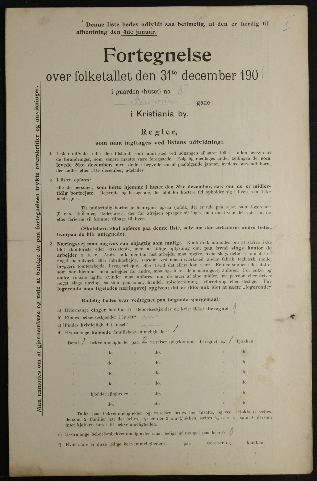 OBA, Municipal Census 1901 for Kristiania, 1901, p. 3546