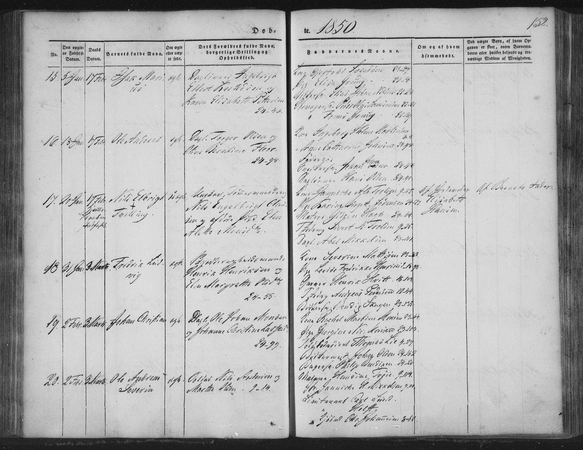 Korskirken sokneprestembete, AV/SAB-A-76101/H/Haa/L0016: Parish register (official) no. B 2, 1841-1851, p. 152