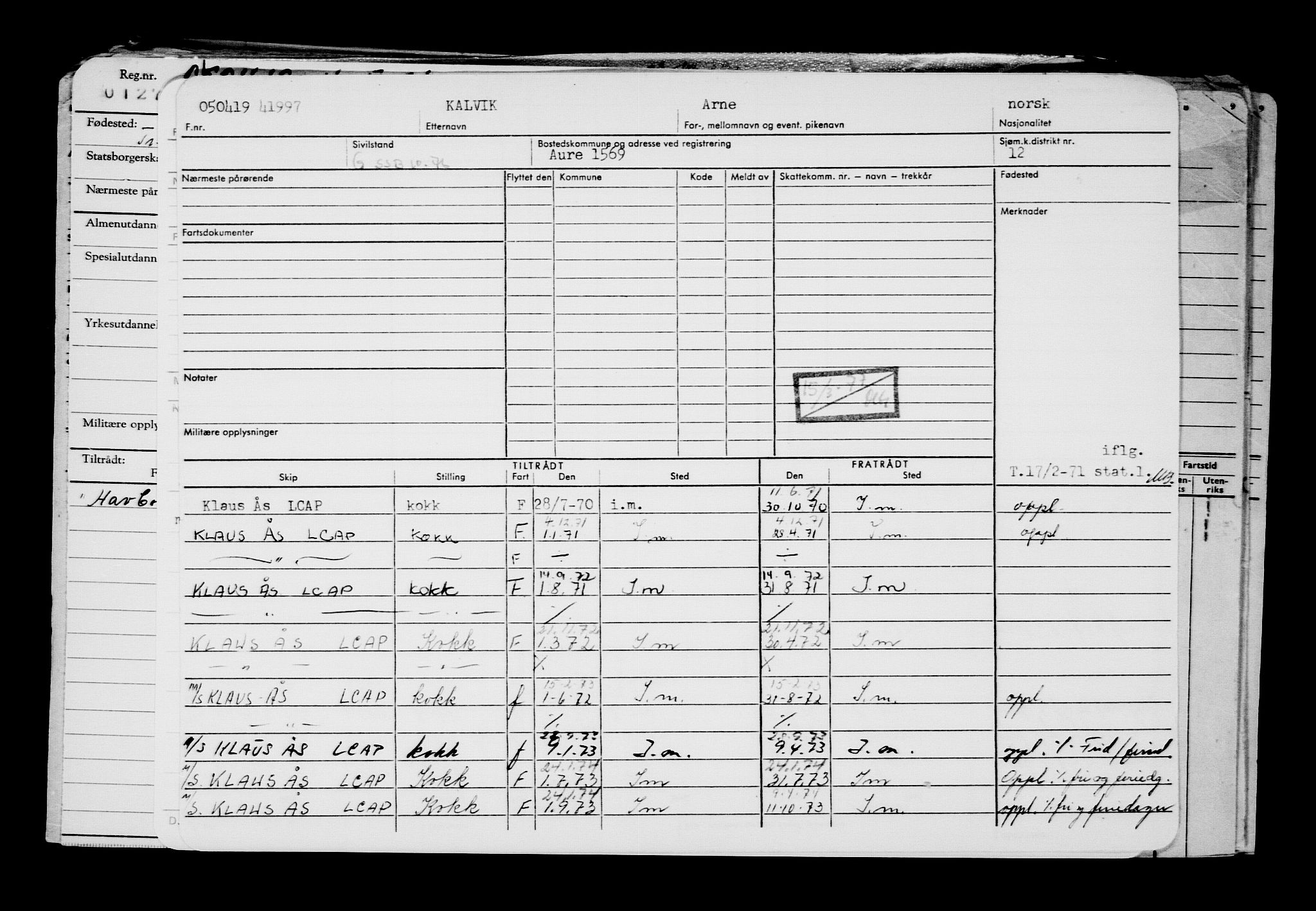 Direktoratet for sjømenn, AV/RA-S-3545/G/Gb/L0167: Hovedkort, 1919, p. 577