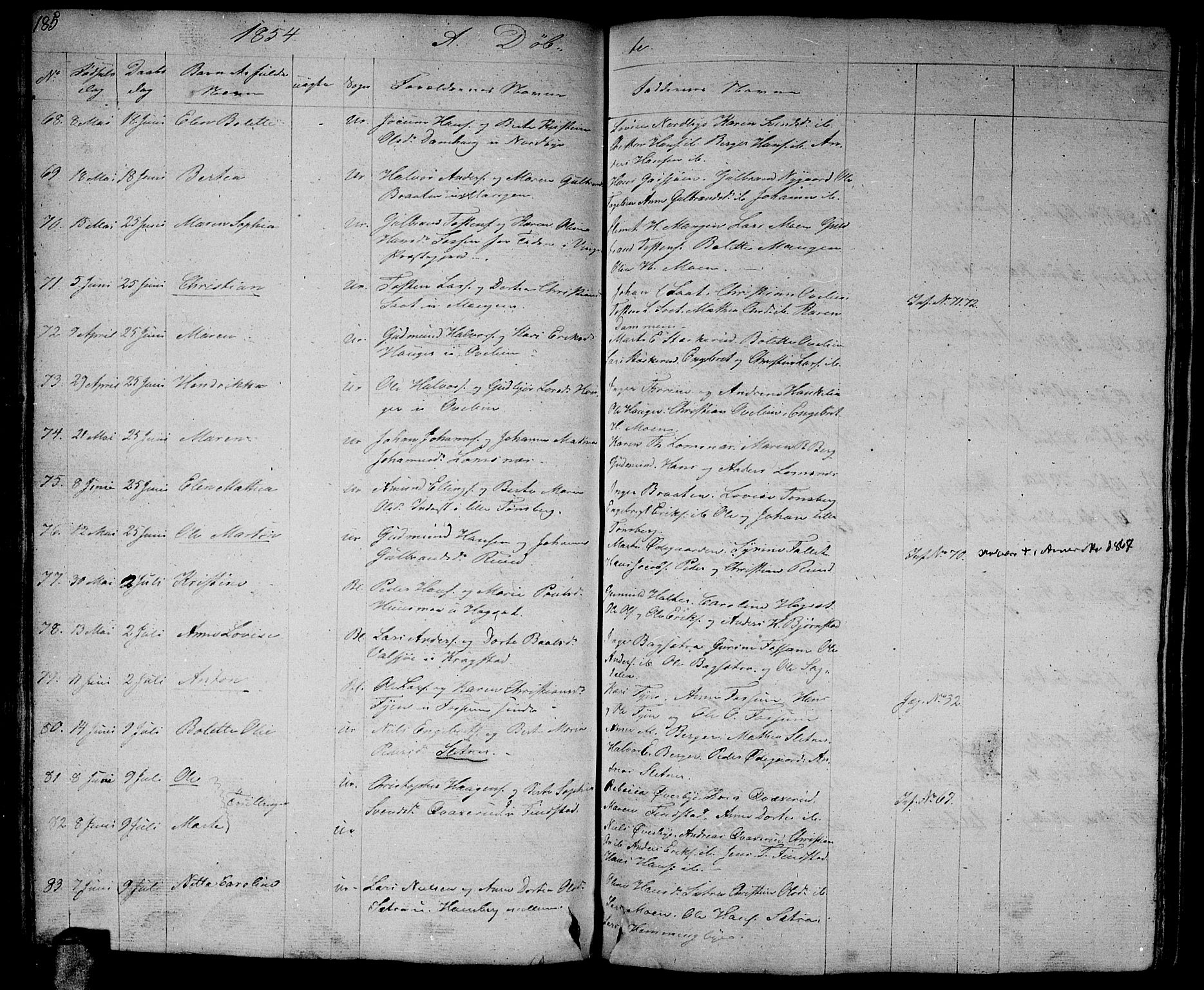 Aurskog prestekontor Kirkebøker, AV/SAO-A-10304a/G/Ga/L0002: Parish register (copy) no. I 2, 1829-1857, p. 185